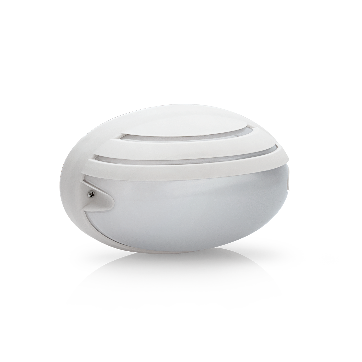 APLIQUE OVAL PLÁSTICO MEIA GRELHA 205MM BRANCO