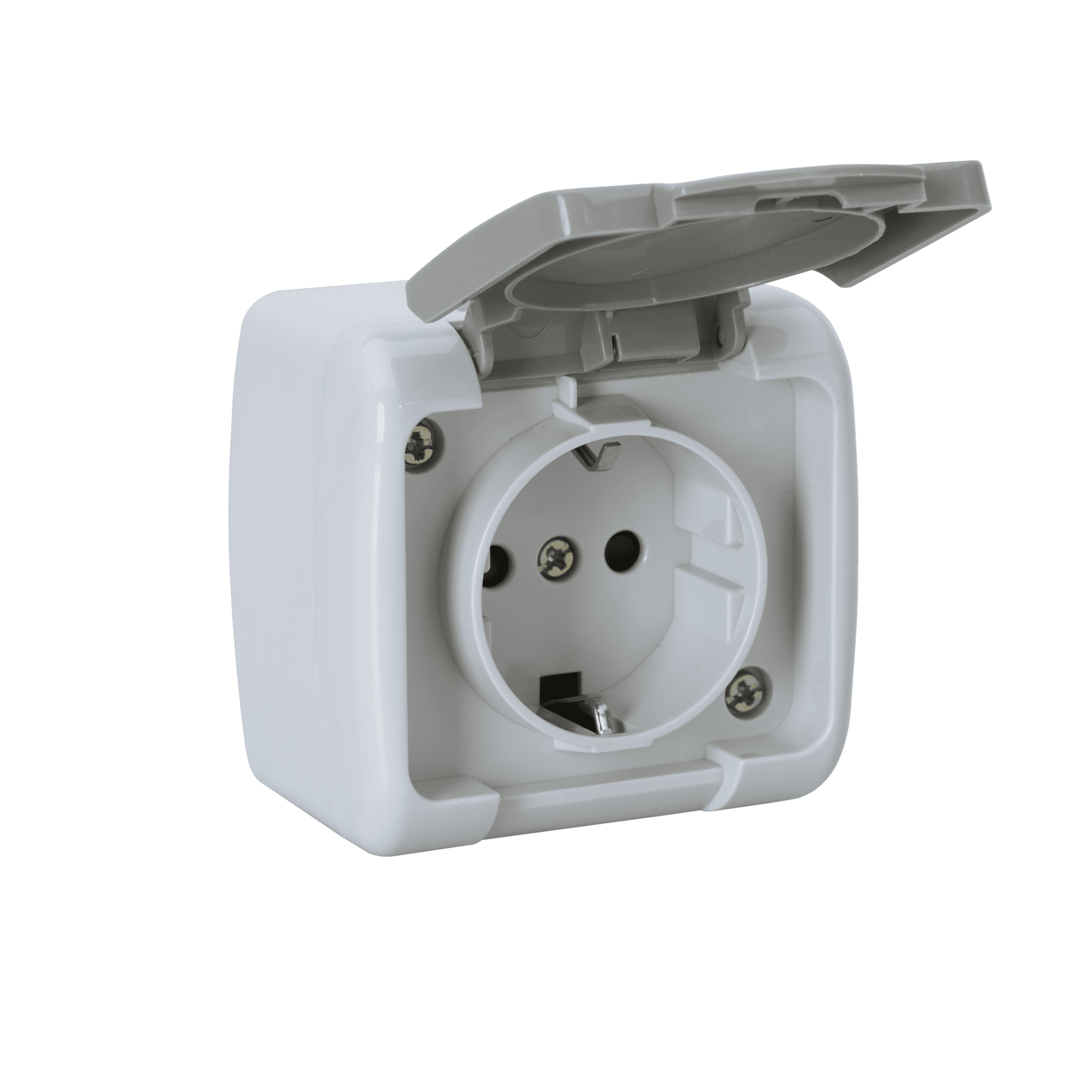 TOMADA TIPO SCHUKO COM OBTURADOR 2P+T IP54 16A - 250V