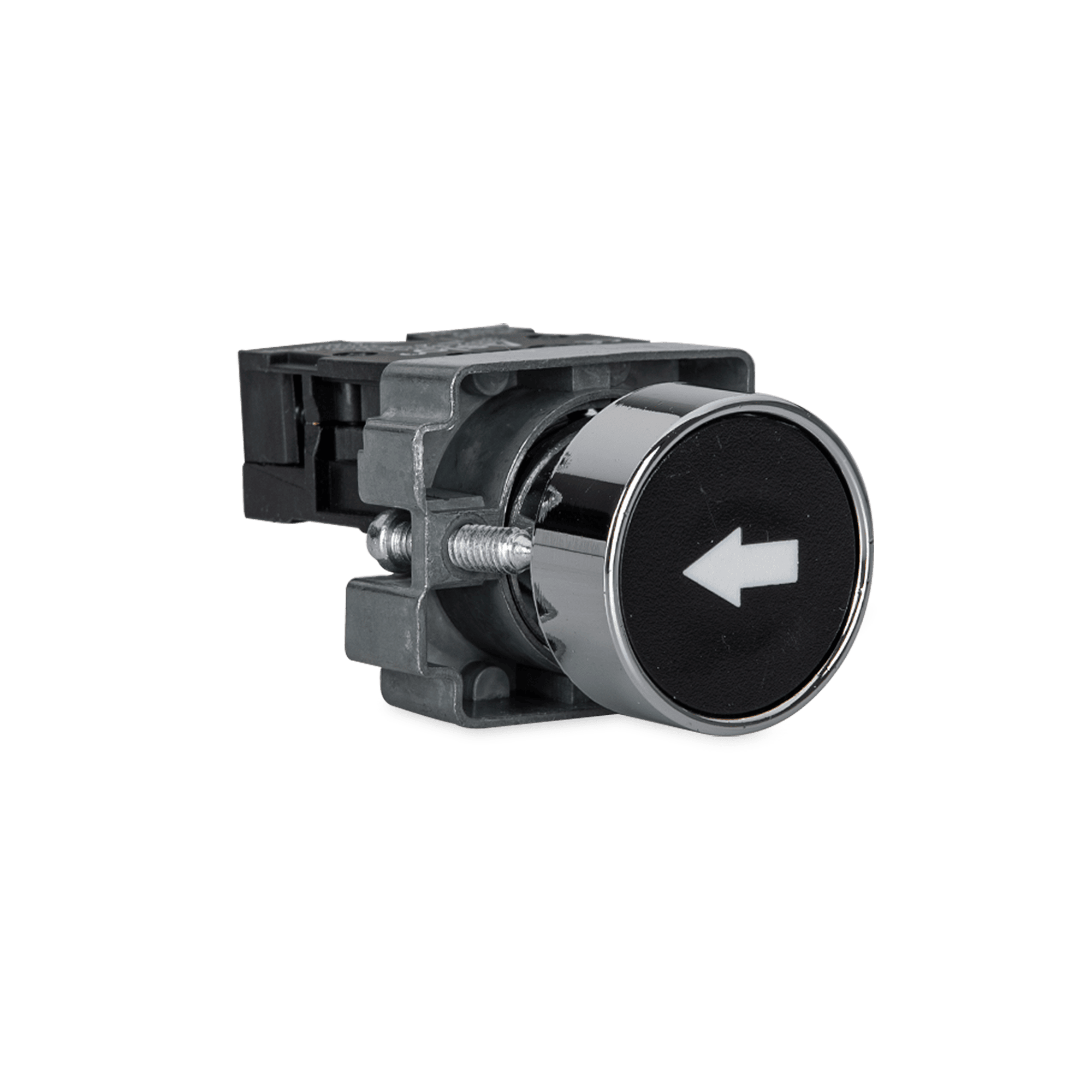 BOTÃO DE PRESSÃO COM SINALIZAÇÃO 29X12MM: SETA BRANCA