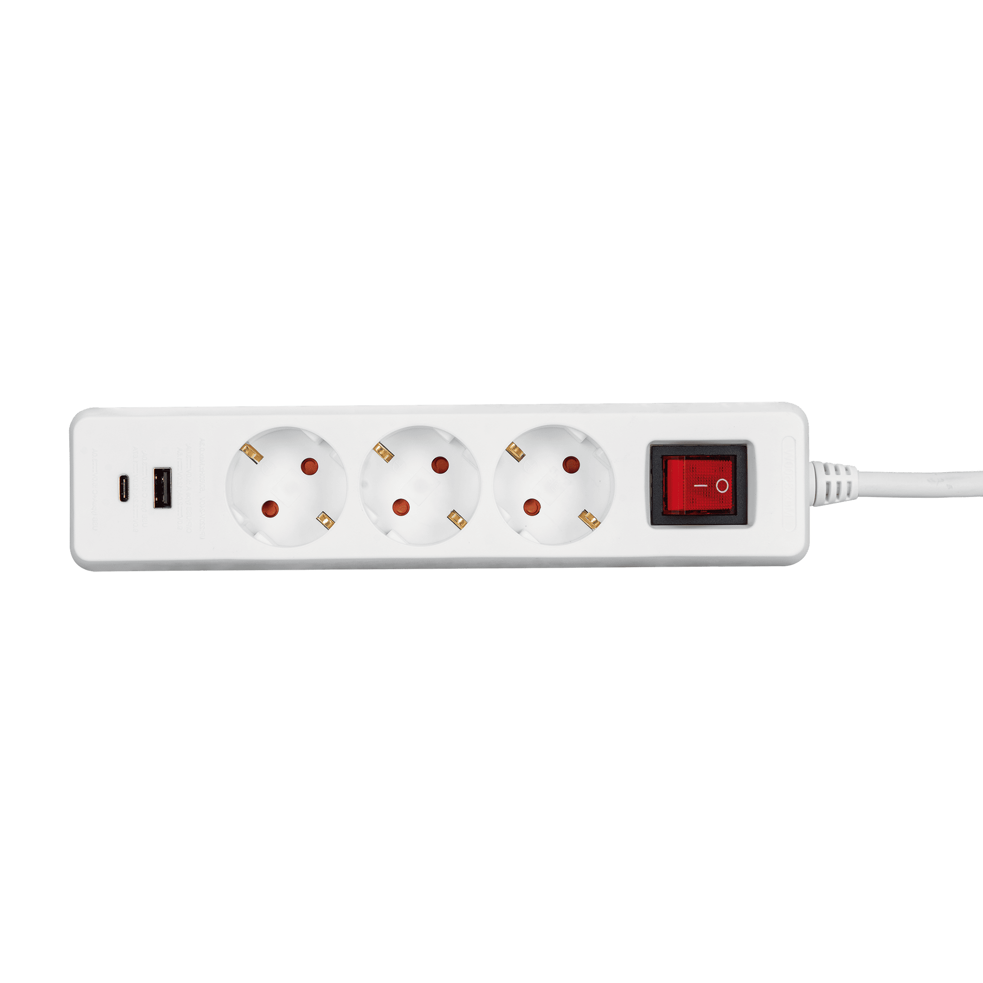 BLOCO DE 3 TOMADAS COM USB A+C CARREGAMENTO RÁPIDO 2P + T 3G1,5MM² - 3M
