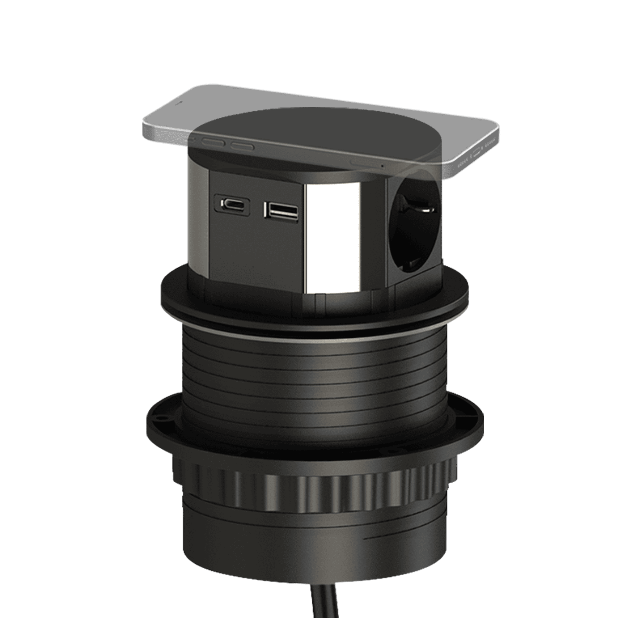 BLOCO DE TOMADAS POP-UP 3X2P+T 16A/USB A+C + INDUÇÃO