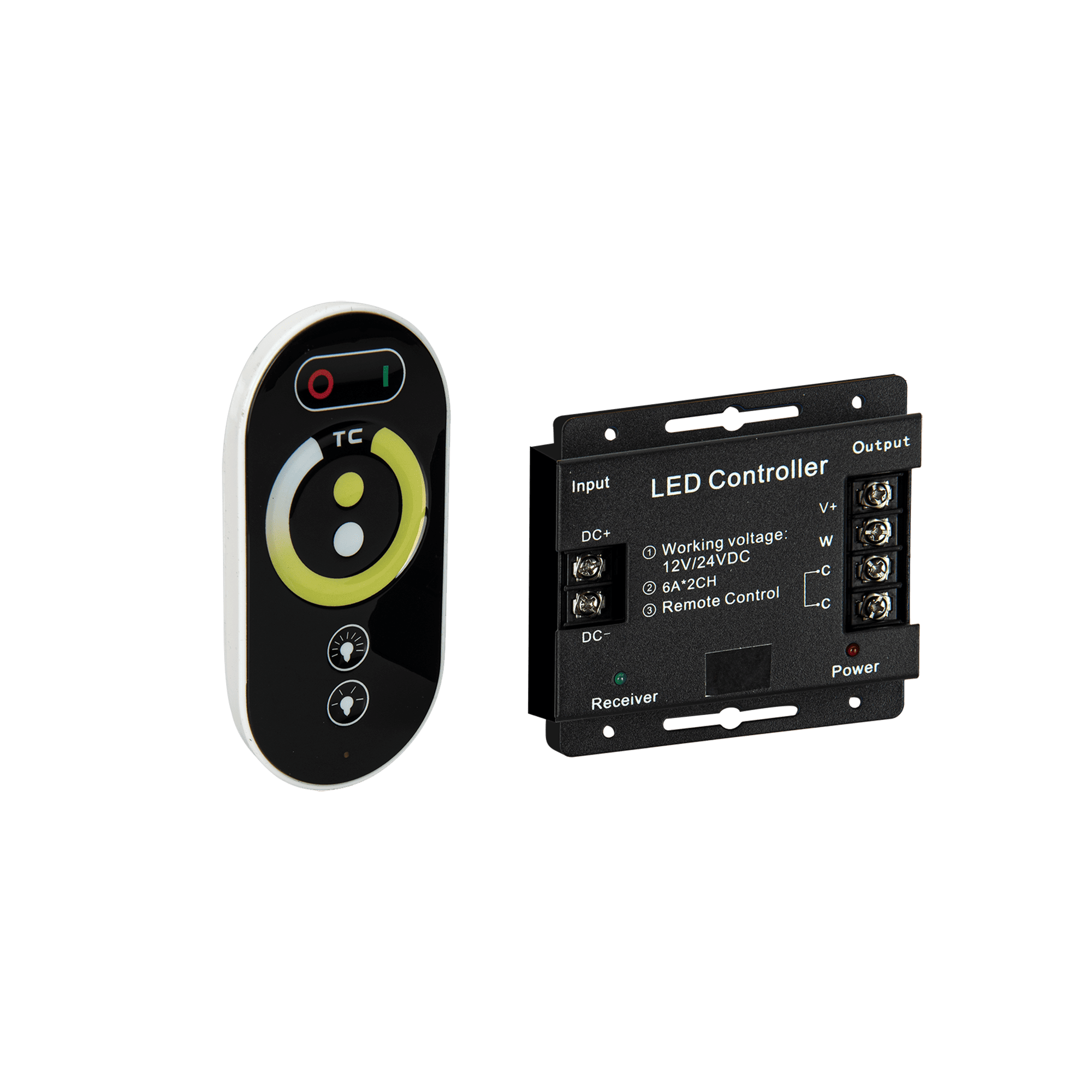 CONTROLADOR DUAL COLOR COM COMANDO 12V/24V MAX. 12A