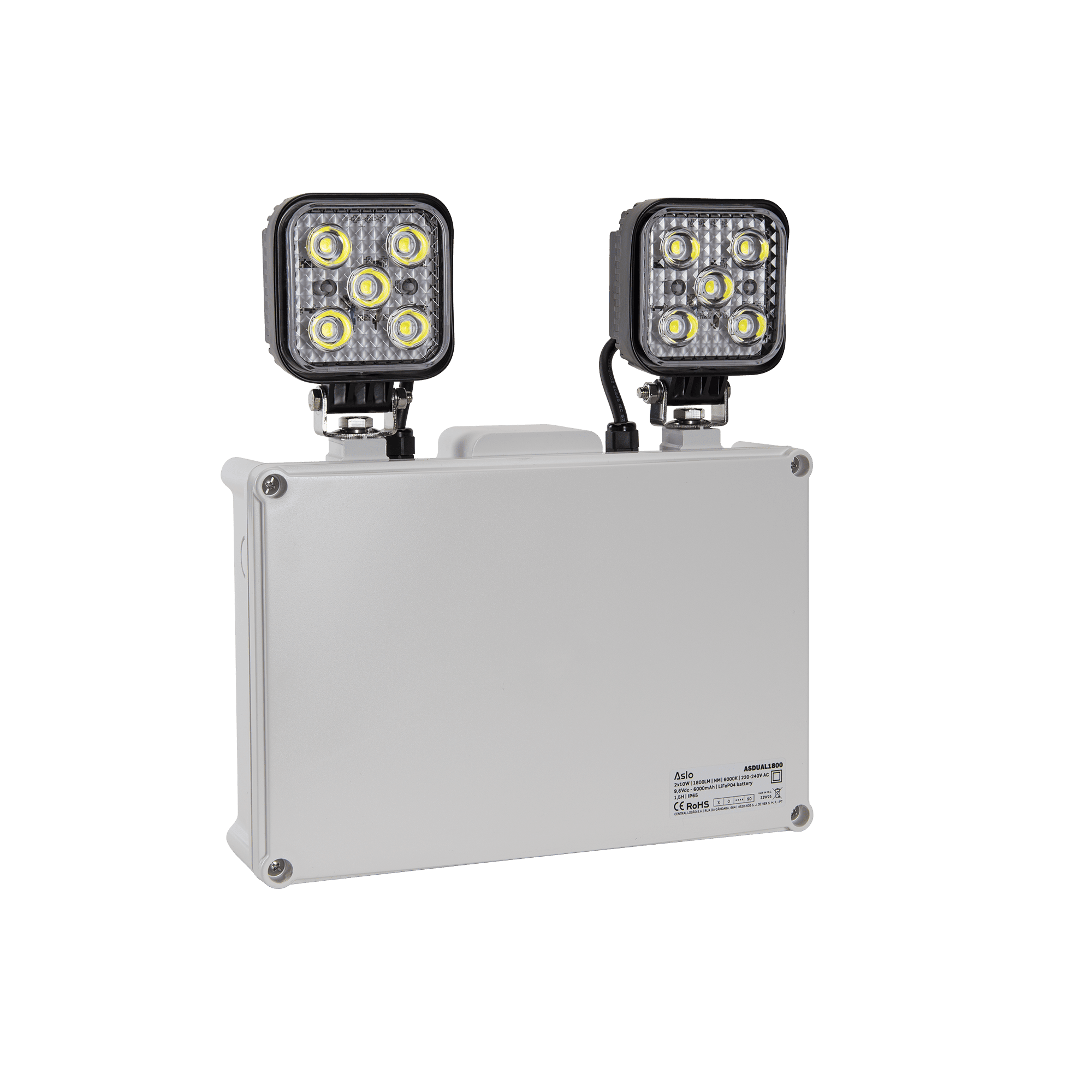 PROJETOR DE EMERGENCIA 2X10W NM 1,5H IP65 PROJETOR DE EMERGENCIA 2X10W NM 1,5H IP65