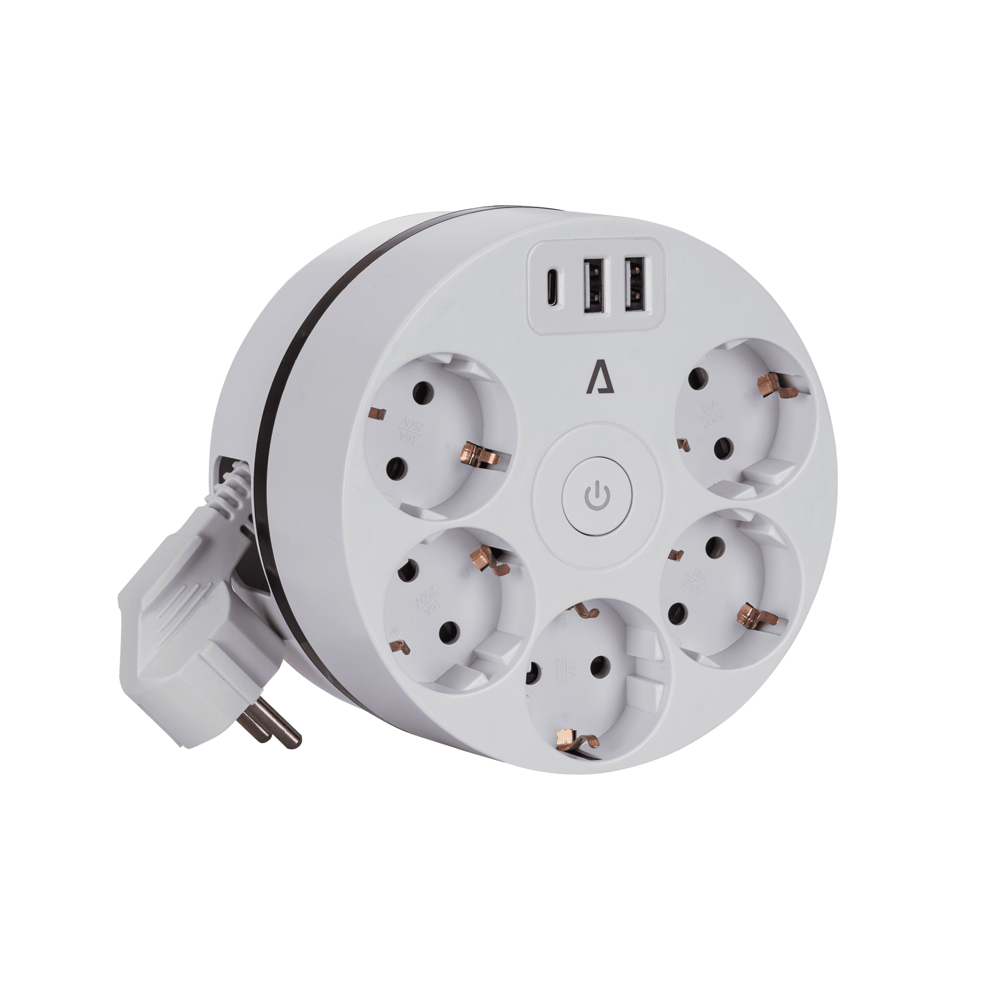 ENROLADOR COM INTERRUPTOR 5X2P+T / 2XUSB A+1XUSB C 3G1,0MM² - CABO 3M