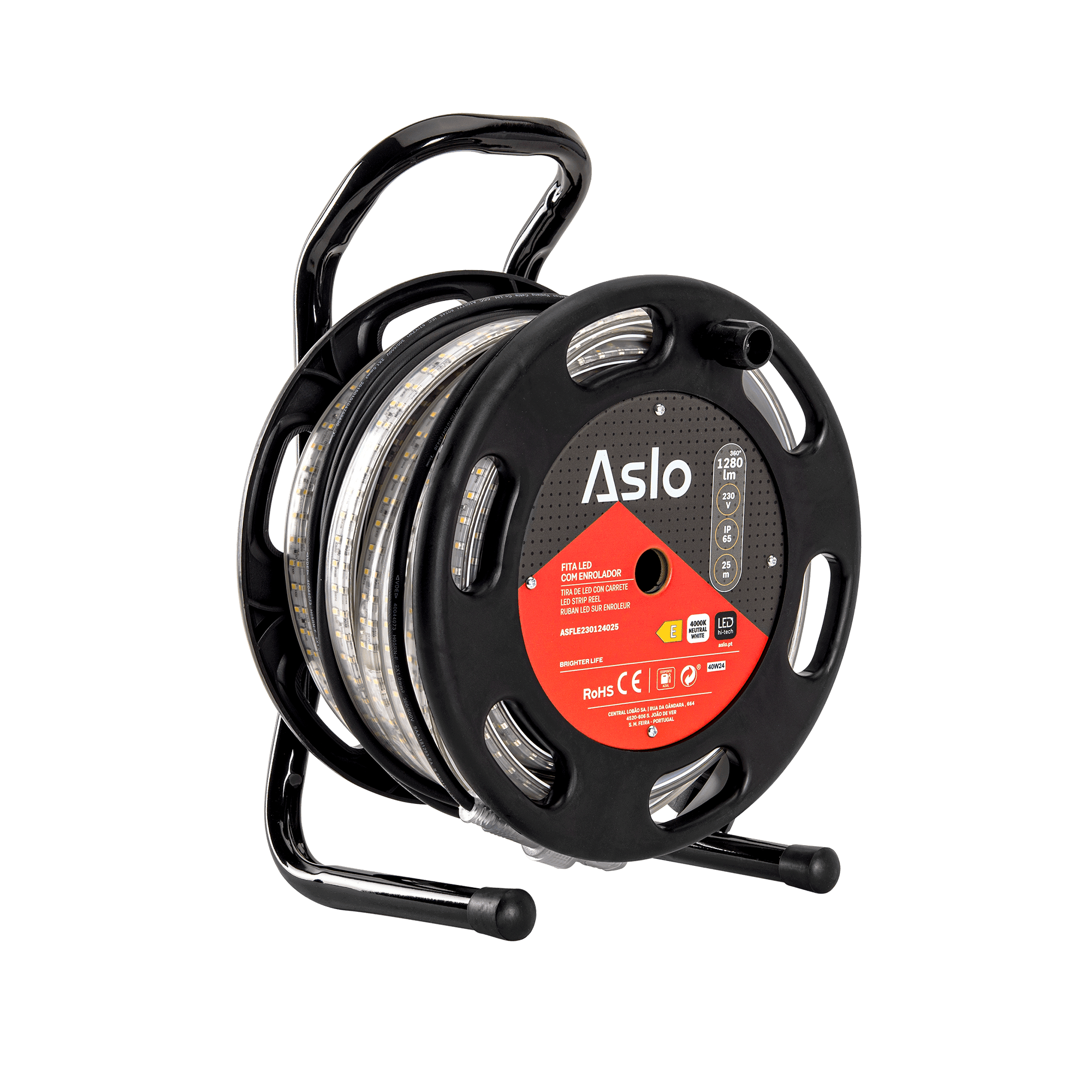 FITA LED COM ENROLADOR 230V 12W/MT 4000K 25M IP65