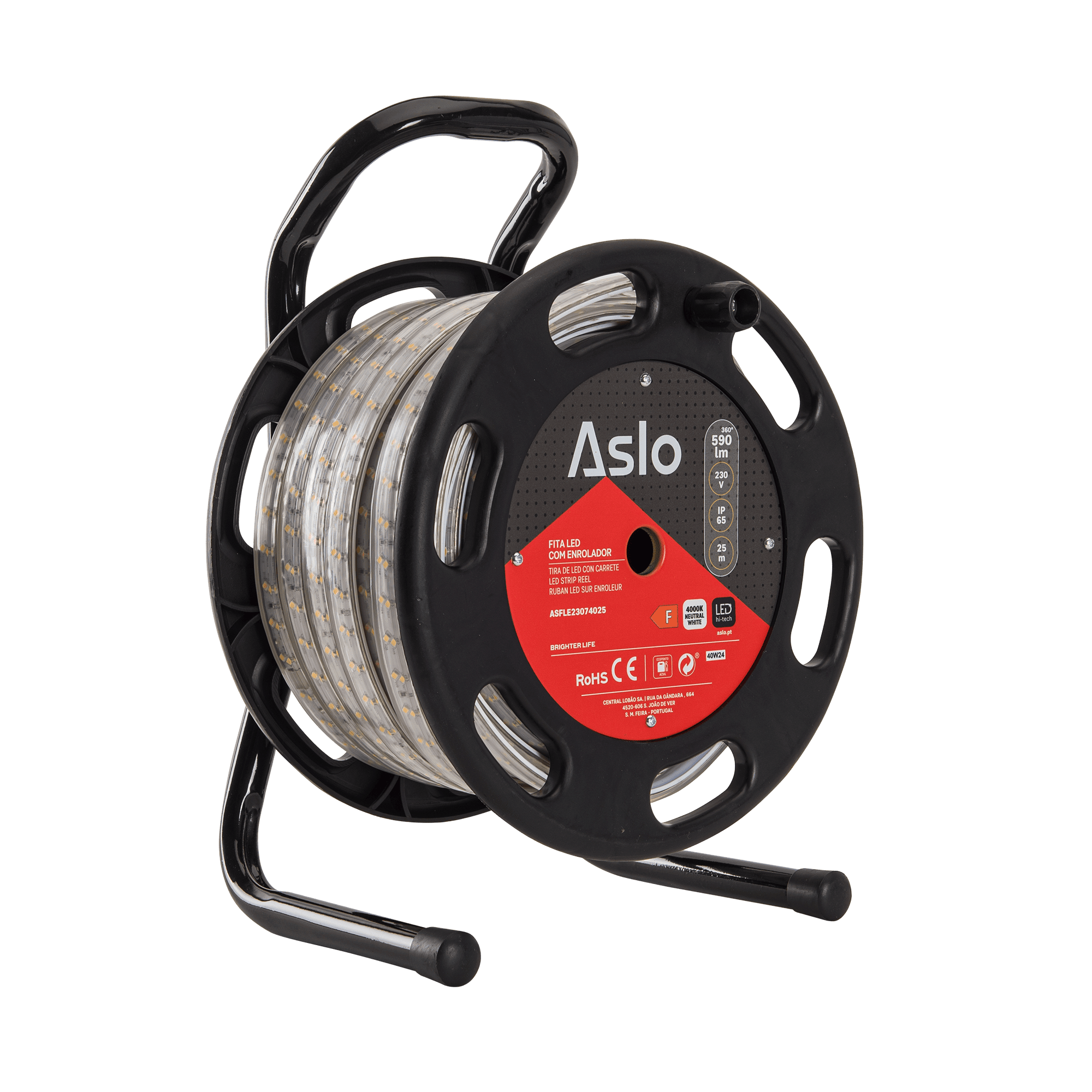 FITA LED COM ENROLADOR 230V 7W/MT 4000K 25M IP65