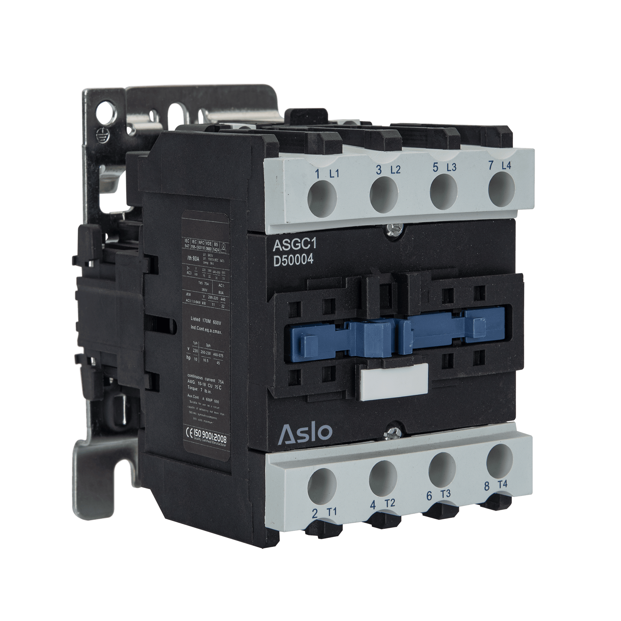 CONTACTOR TETRAPOLAR COM BOBINA AC 50A