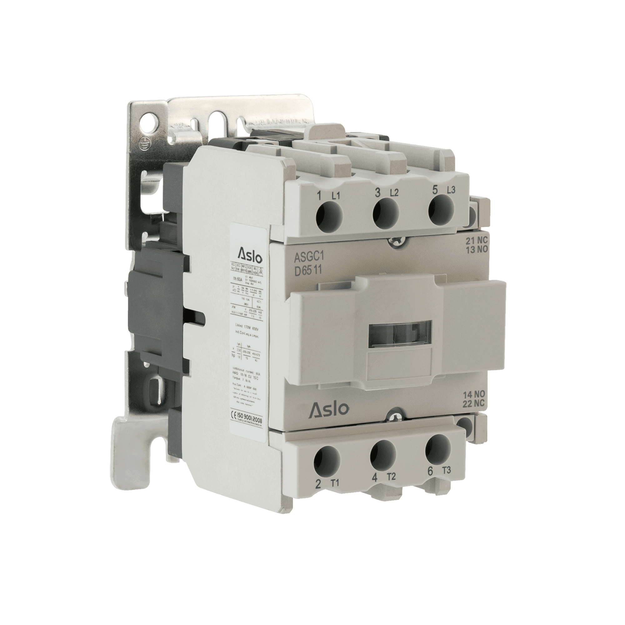 CONTACTOR TRIPOLAR COM BOBINA AC 65A 1NC + 1NO