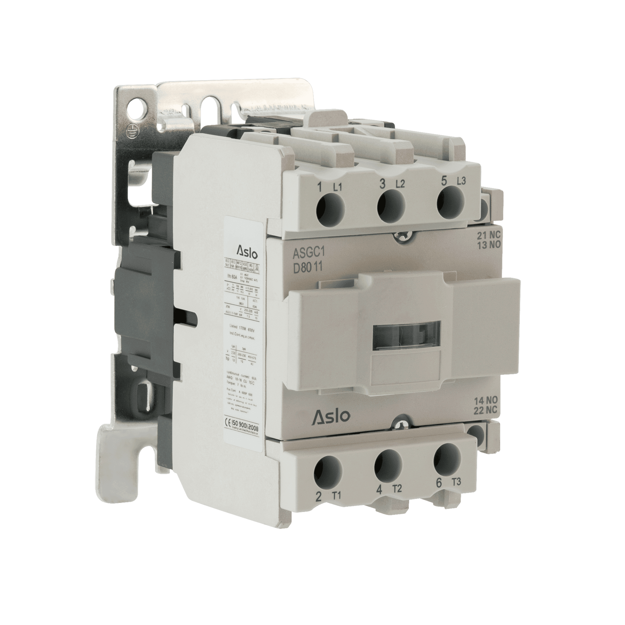 CONTACTOR TRIPOLAR COM BOBINA AC 80A 1NC + 1NO