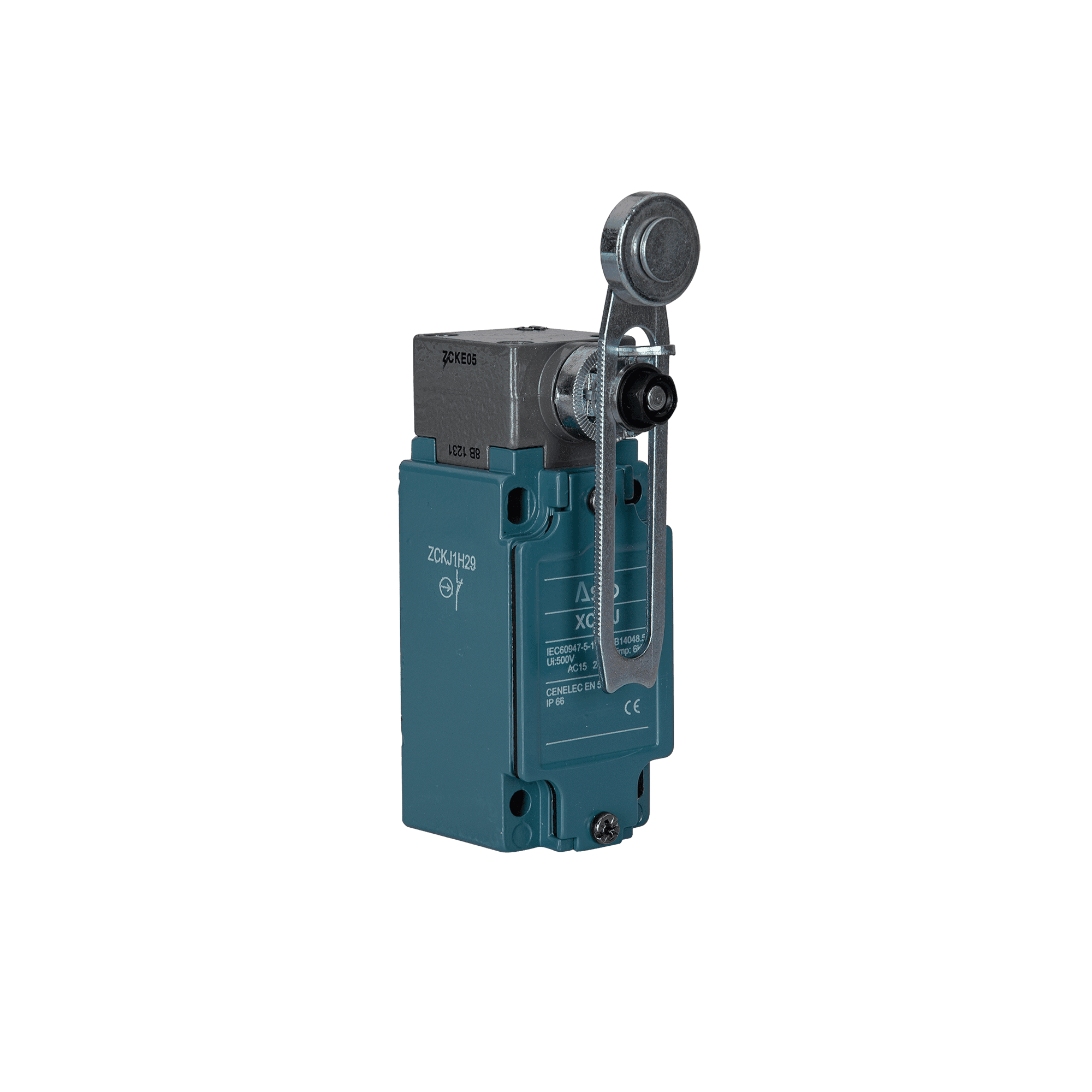 INTERRUPTOR FIM DE CURSO COM ALAVANCA DE COMPRIMENTO VARIÁVEL E RODÍZIO TERMOPLÁSTICO - MODELO SKJ