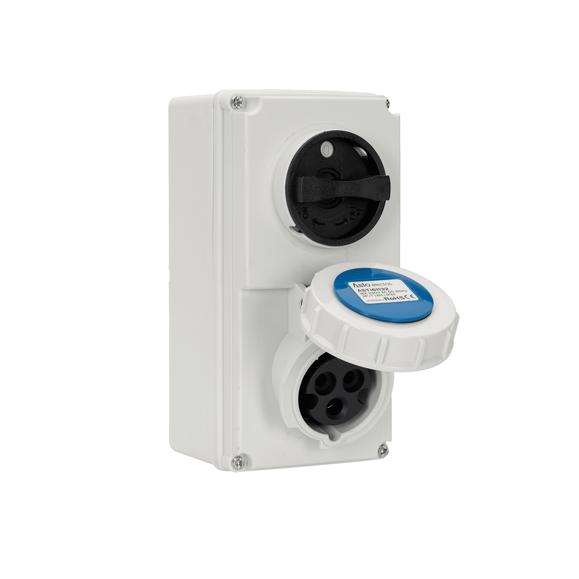TOMADA MURAL COM INTERRUPTOR DE BLOQUEIO 2P+T 230V 6H IP67
