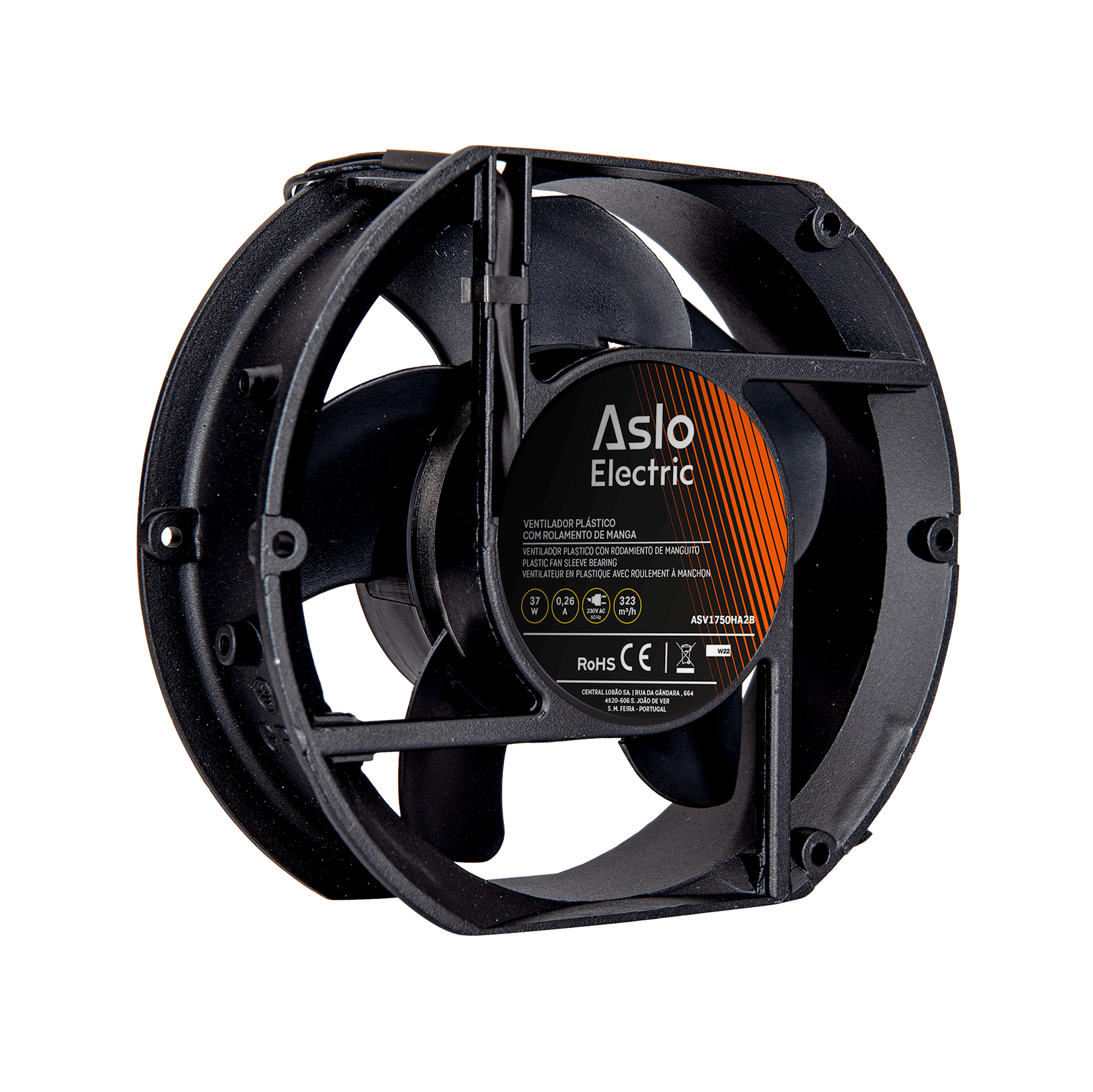 VENTILADOR PLÁSTICO 230V 172X150X51MM COM ROLAMENTO DE ESFERAS