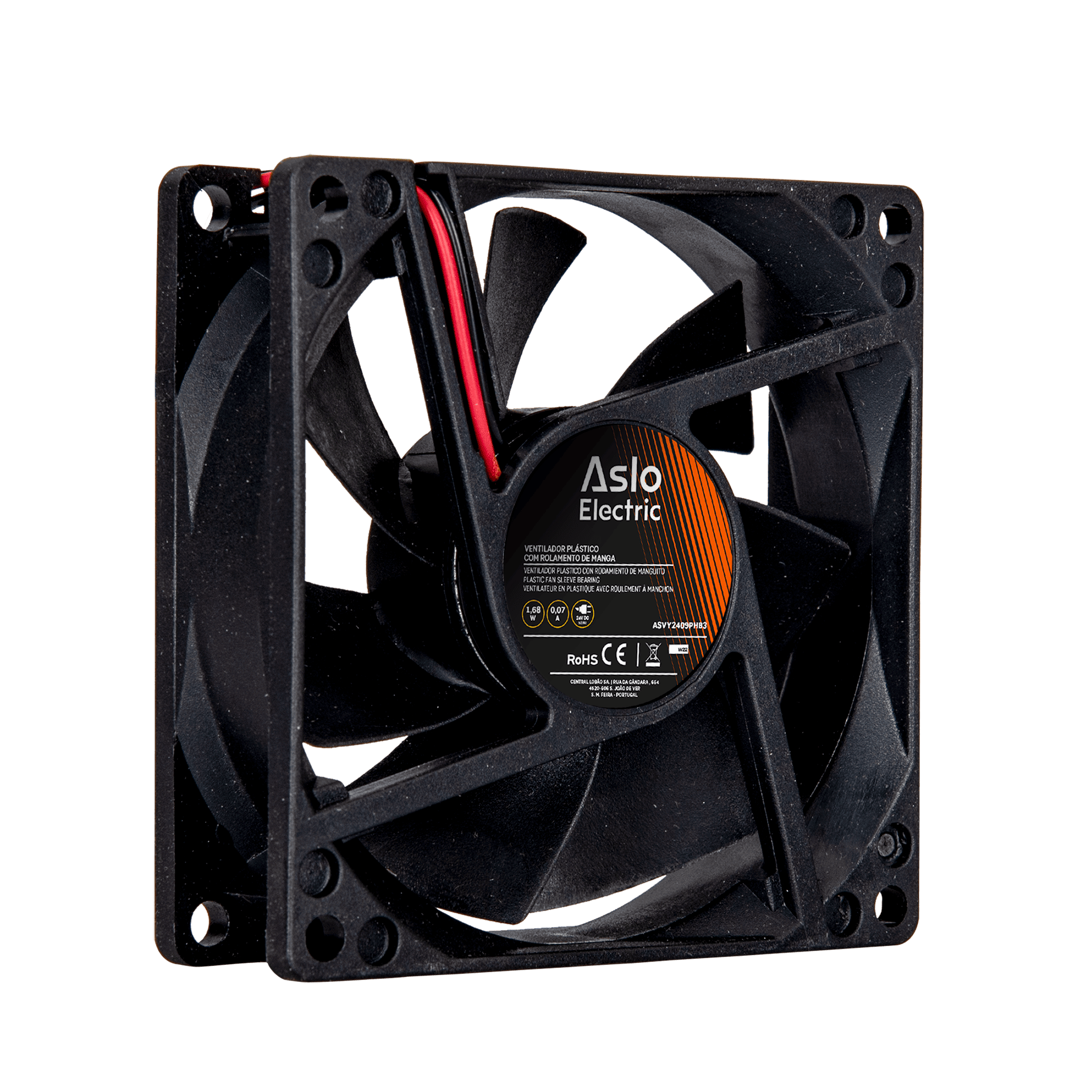 VENTILADOR DC 80X80X25MM 24V COM ROLAMENTO DE ESFERAS