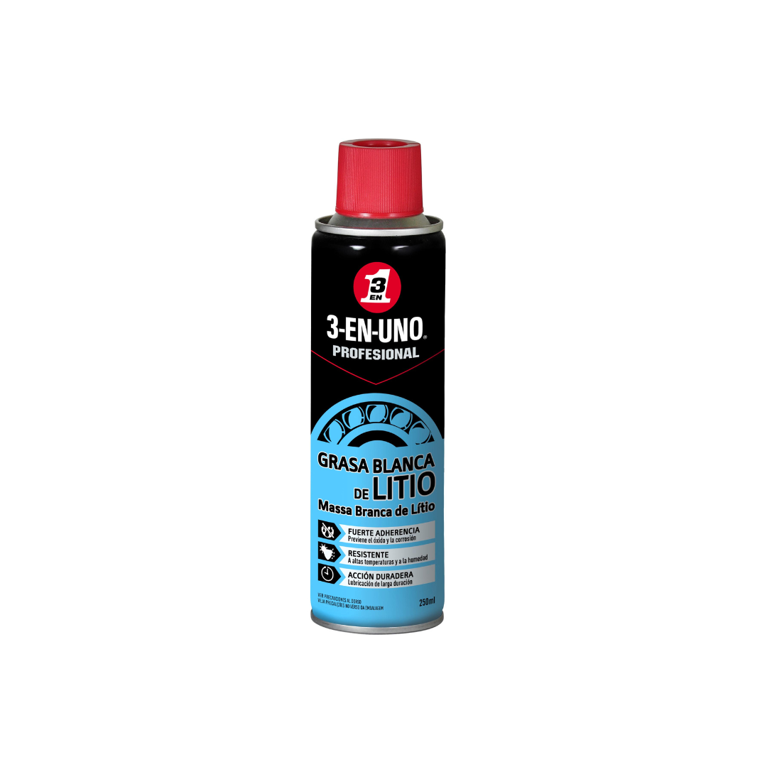 MASSA BRANCA DE LITIO SPRAY 250ML - 3 EM 1  PROFISSIONAL