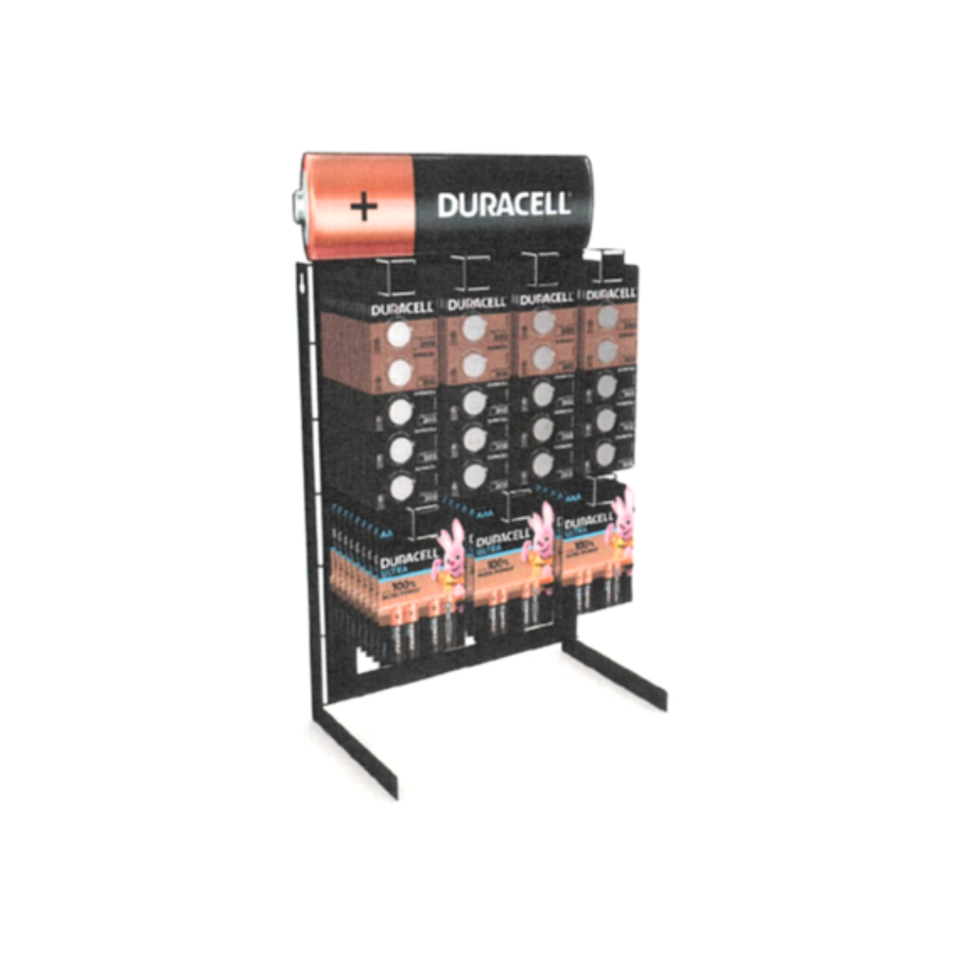 EXPOSITOR METÁLICO DURACELL PARA PILHAS ESPECIAIS