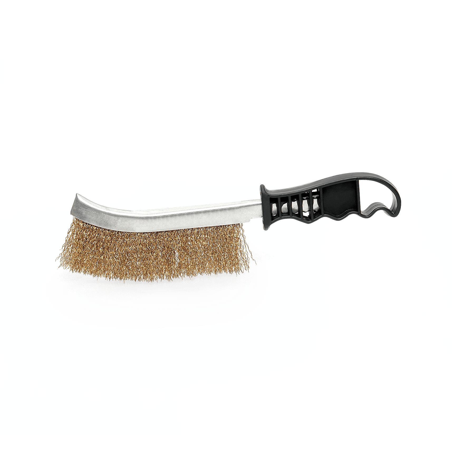 ESCOVA AÇO LATONADO COM CABO PLASTICO