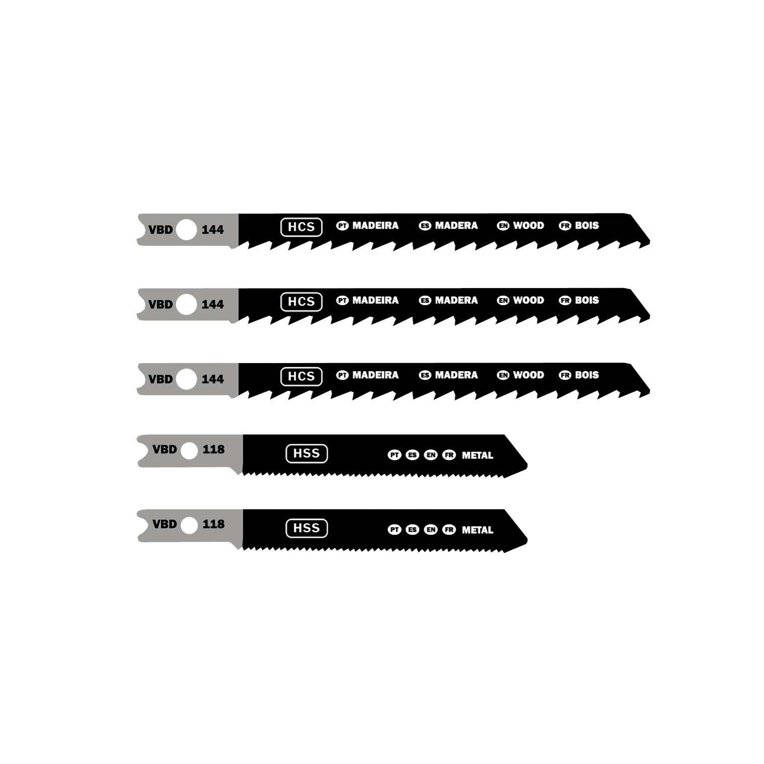 5 FOLHAS SERRA RECORTES MADEIRA/METAL BLACK & DECKER