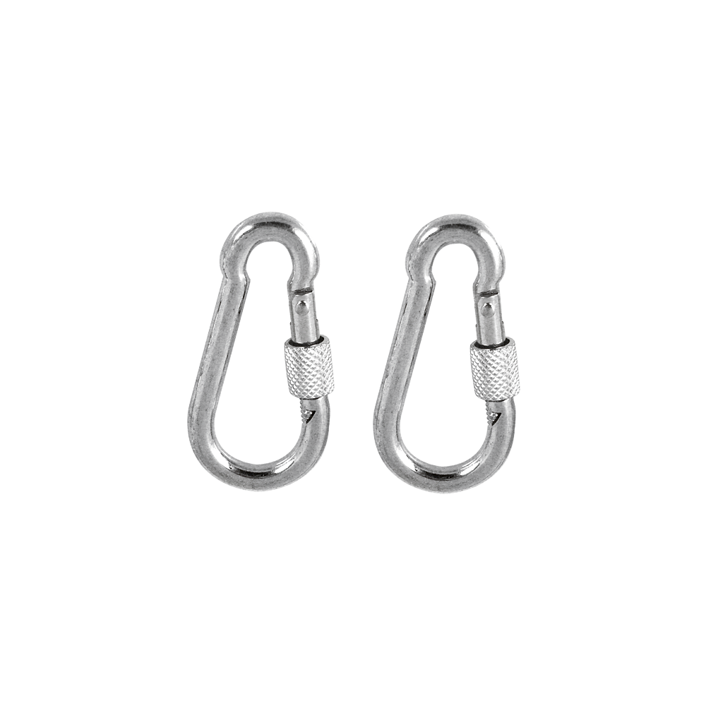 CONJUNTO 2 MOSQUETÕES BOMBEIROS GALVANIZADOS COM SEGURANÇA