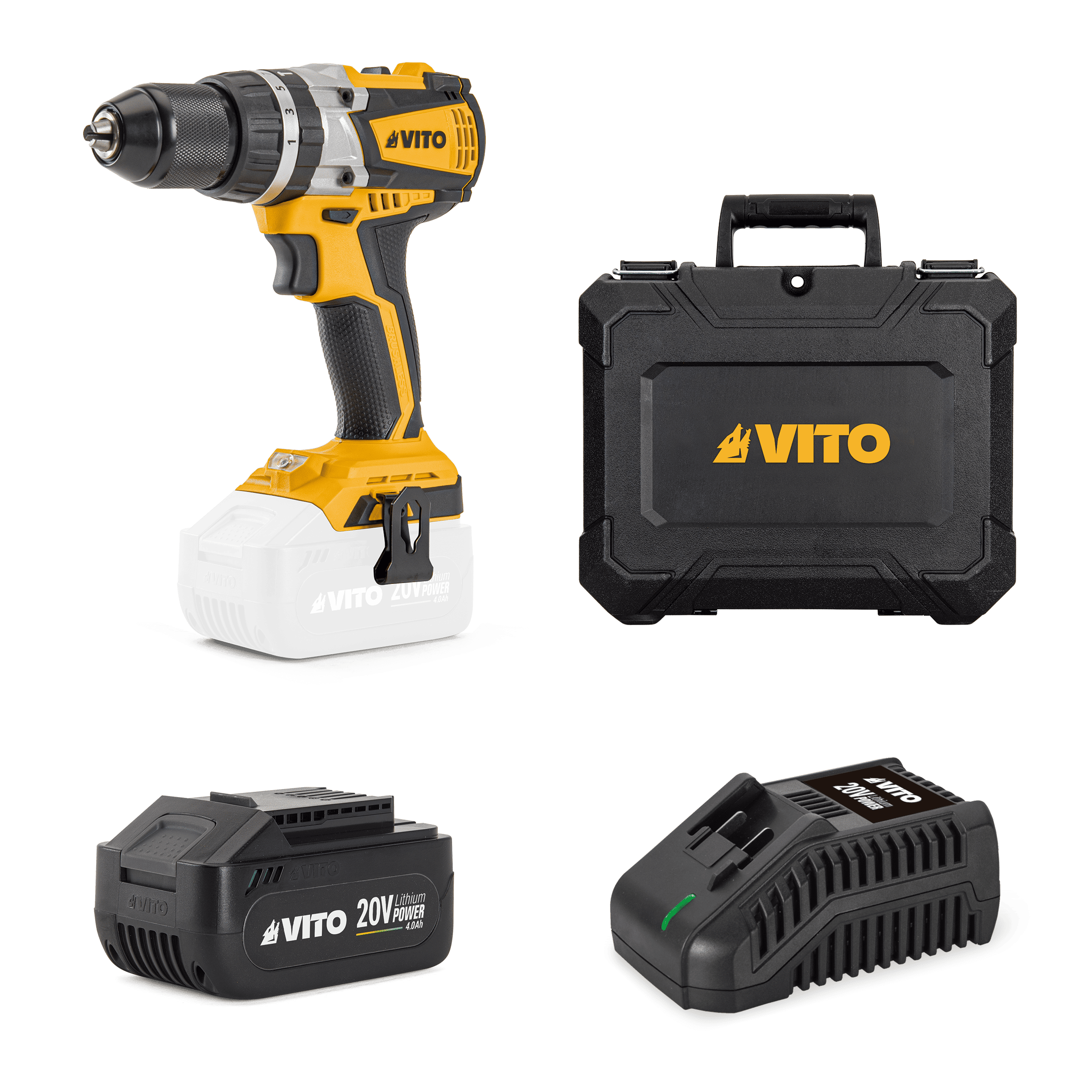 BERBEQUIM BRUSHLESS EGO 20V, COM BATERIA, CARREGADOR E MALA BMC