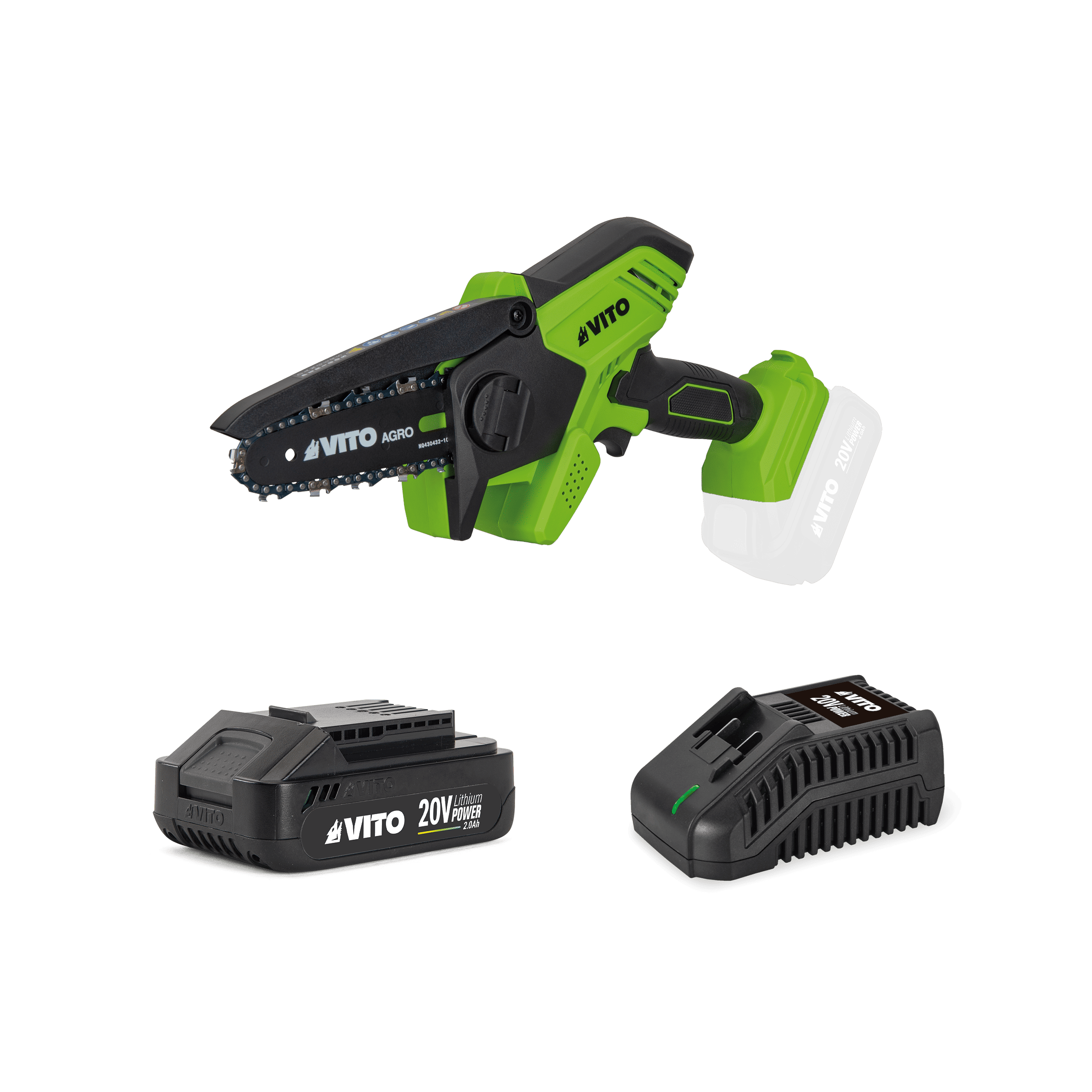 MINI PODADORA EGO 20V, CORRENTE 100MM , COM BATERIA E CARREGADOR