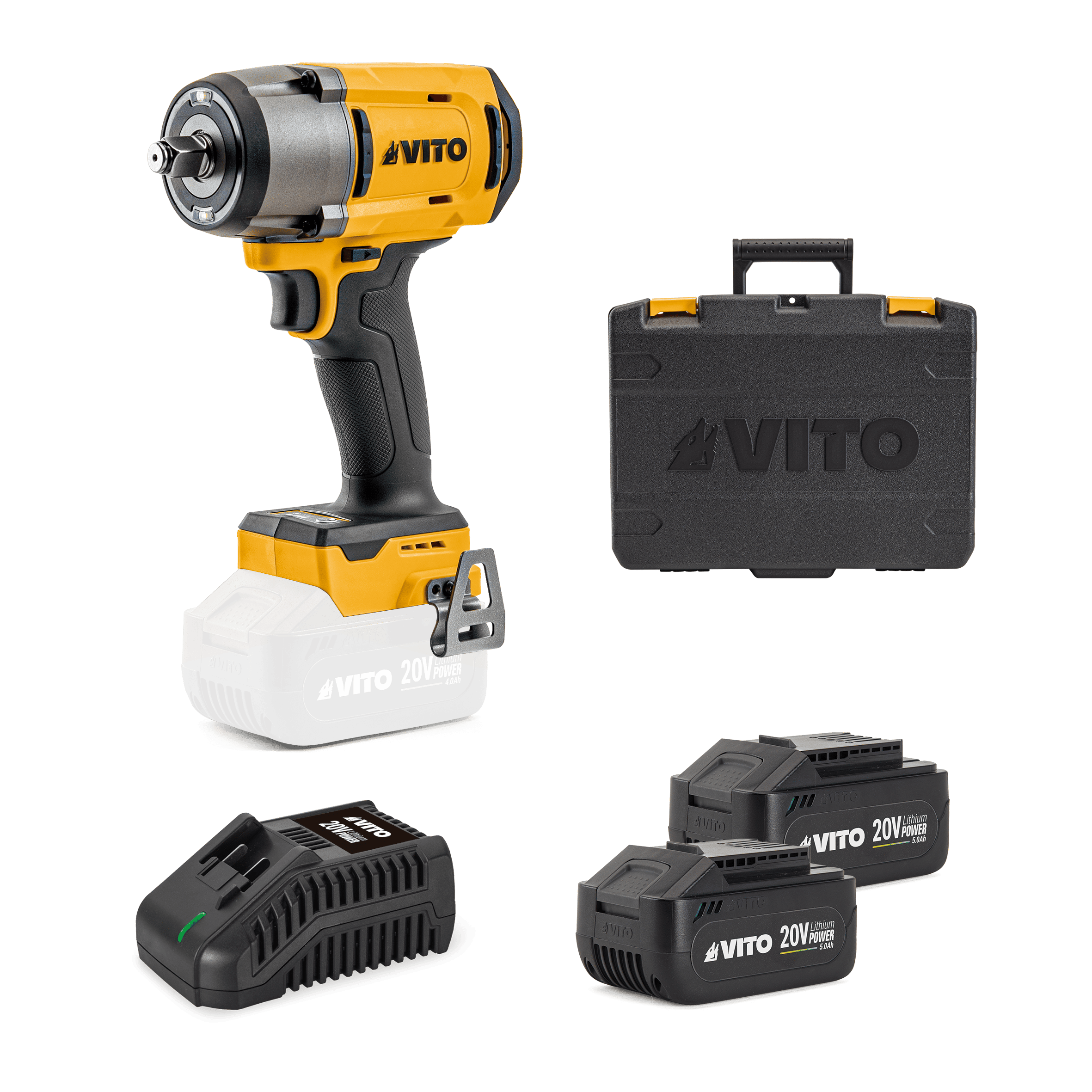 PACK: CHAVE DE IMPACTO 1/2" 1180NM, CARREGADOR E 2 BATERIAS