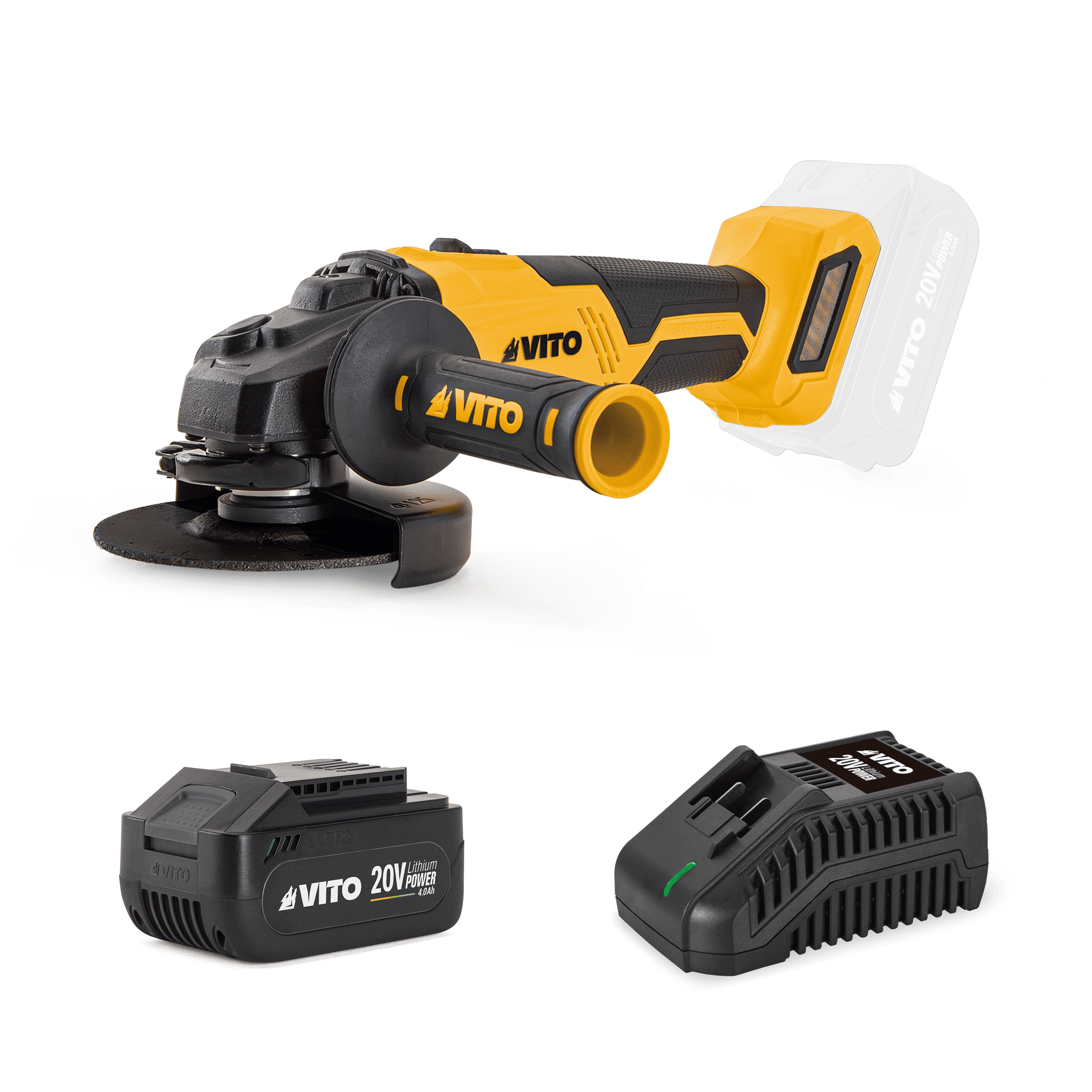 REBARBADORA BRUSHLESS 115MM 20V, COM BATERIA, CARREGADOR E MALA BMC