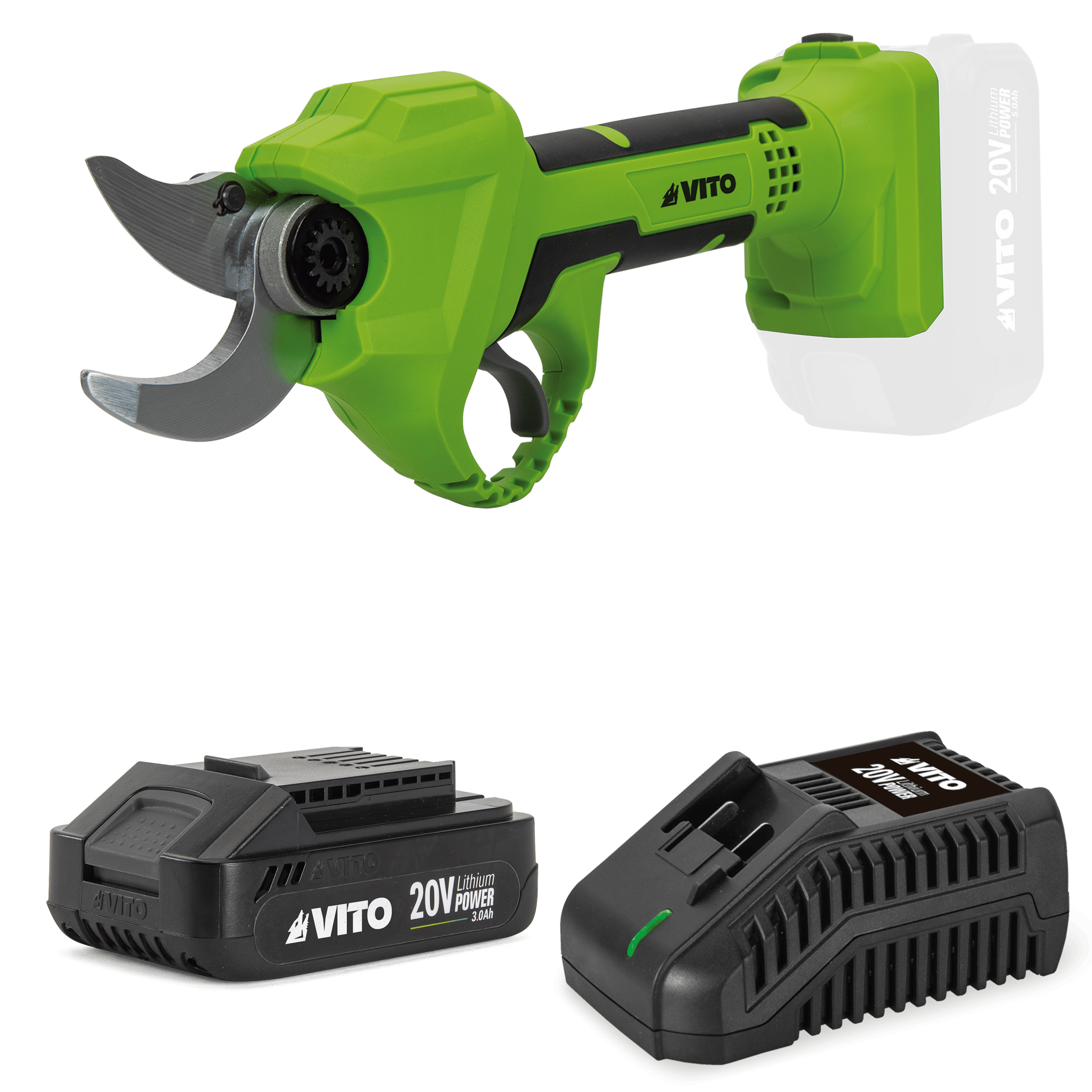 TESOURA DE PODA BRUSHLESS 20V COM CARREGADOR E BATERIA 3AH