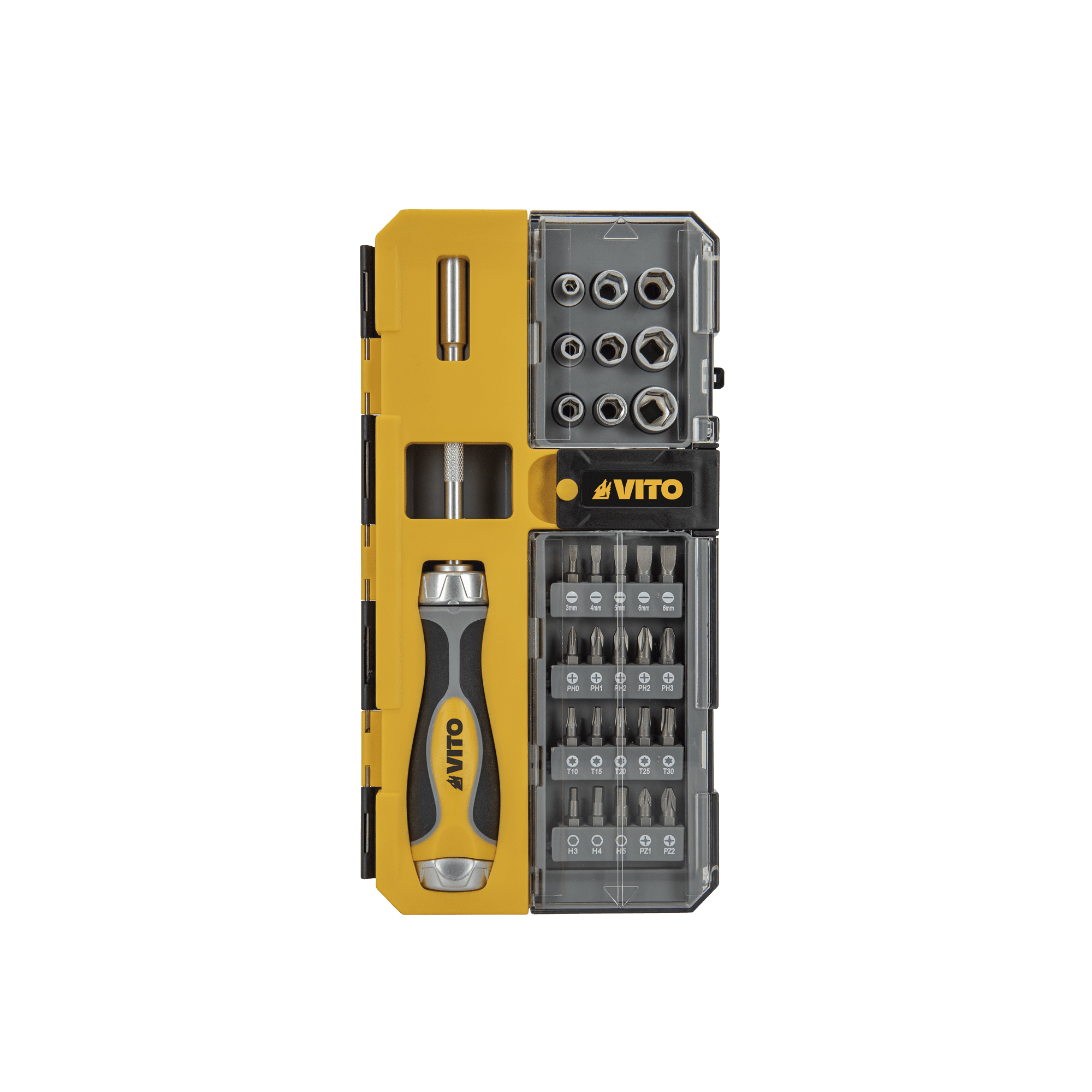 CHAVE ROQUETE COM BITS E CHAVE CAIXA - 30 PCS