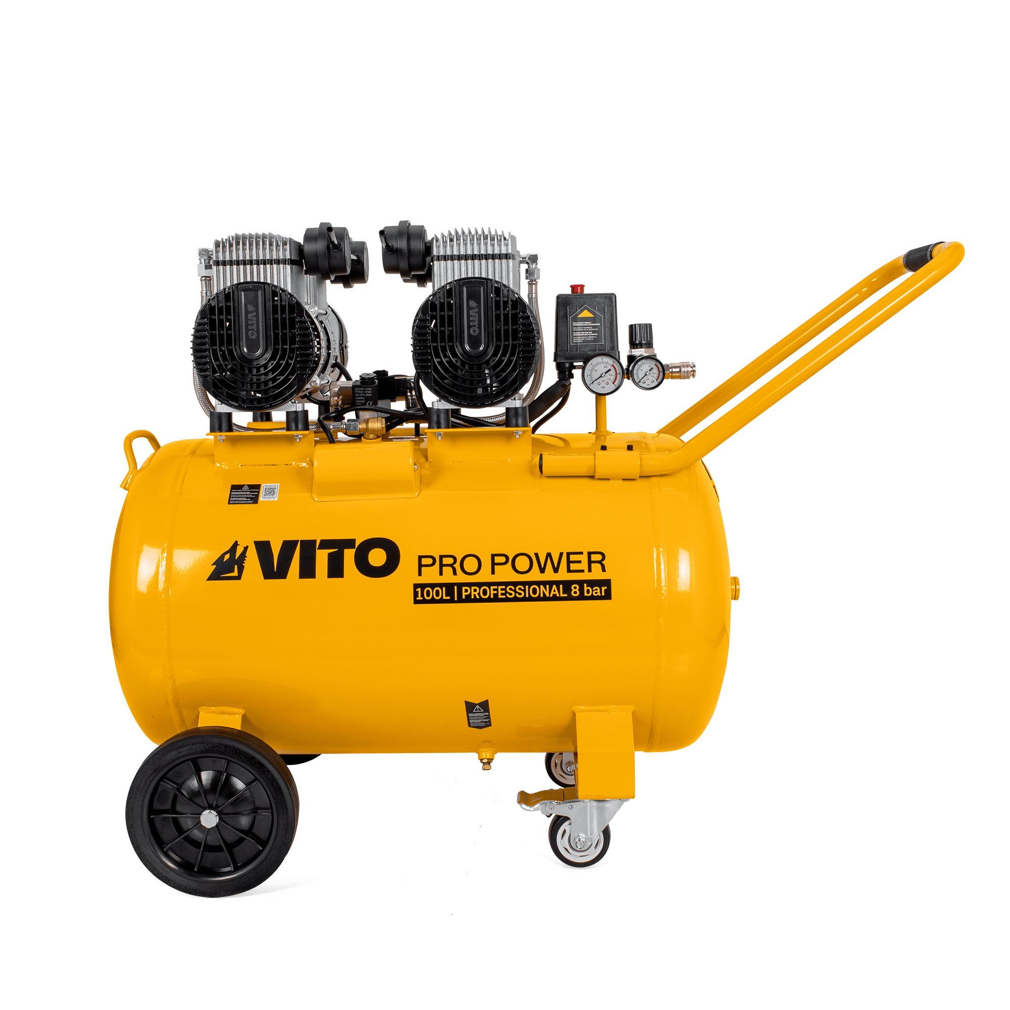 COMPRESSOR SEM ÓLEO SILENCIOSO 100LT 8 BAR 4.0CV