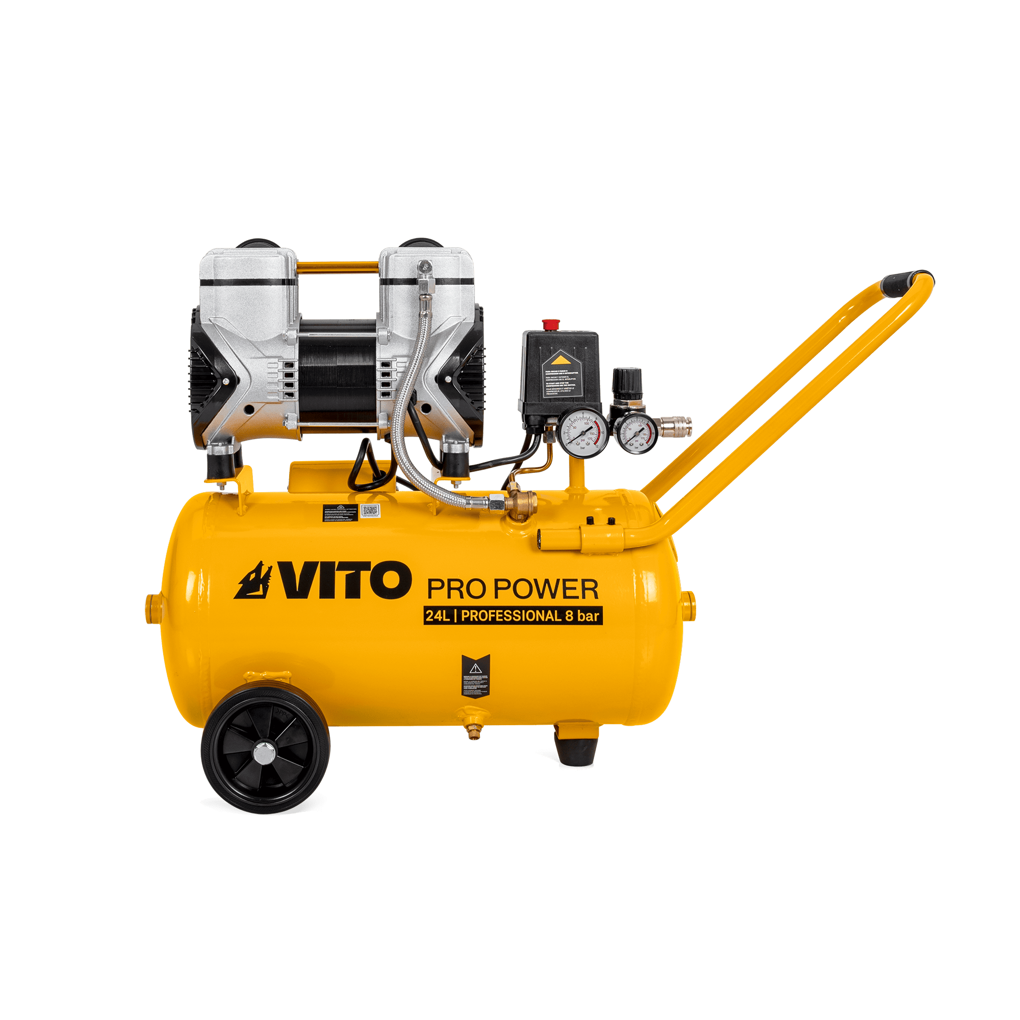 COMPRESSOR SEM ÓLEO SILENCIOSO 24LT 8 BAR 2.0CV