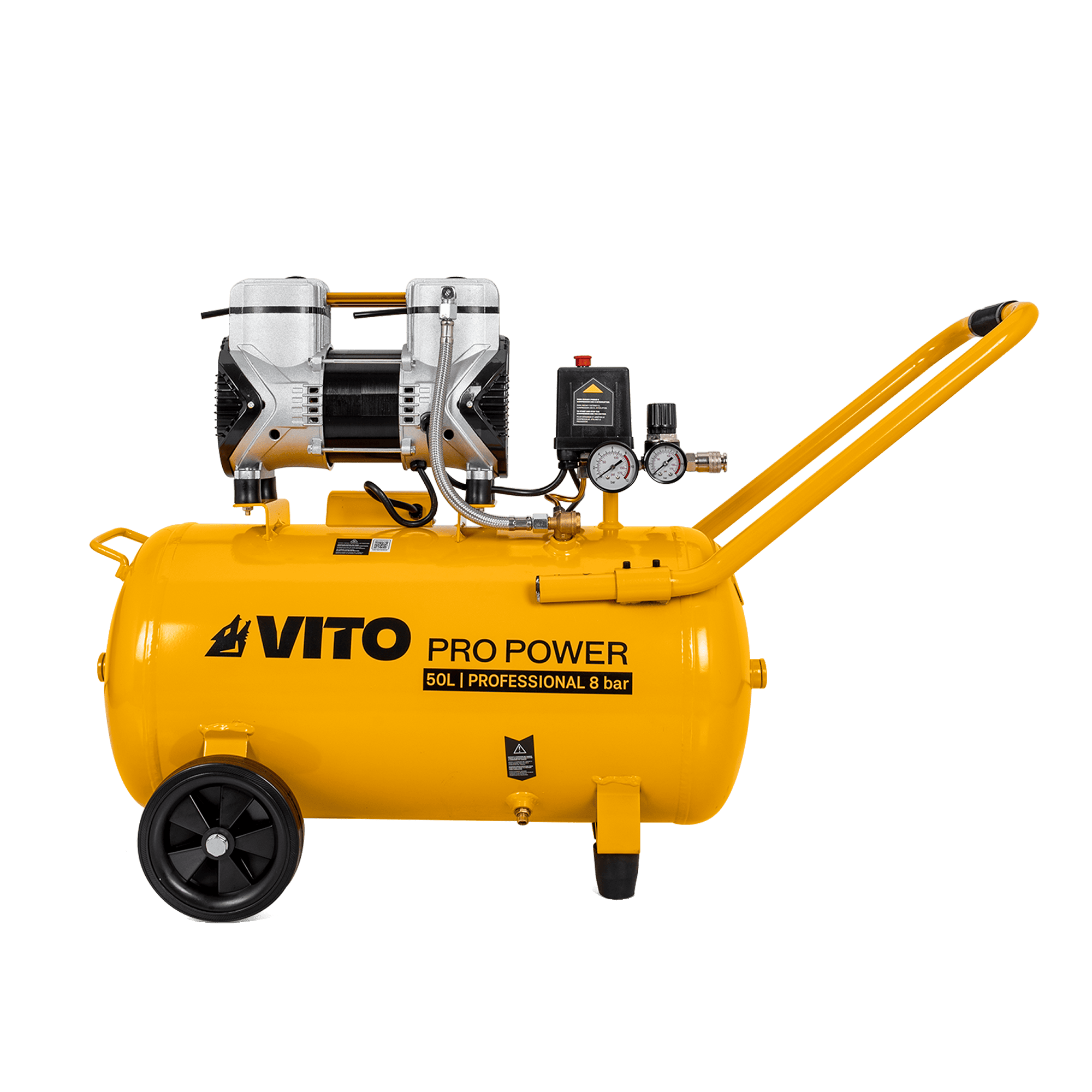 COMPRESSOR SEM ÓLEO SILENCIOSO 50LT 8 BAR 2.0CV