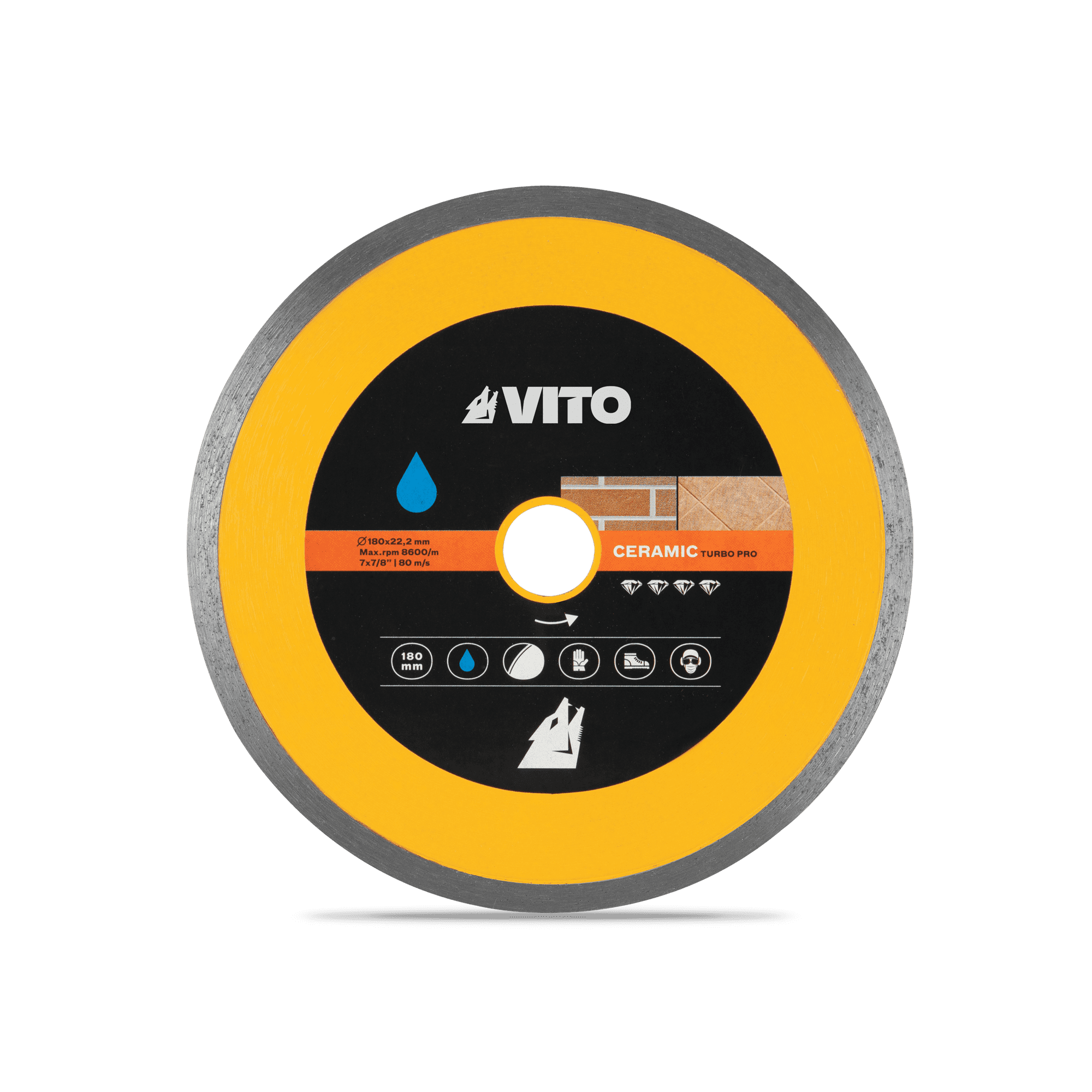 DISCO DIAMANTADO CORTE CERÂMICA HUMIDO 180MM