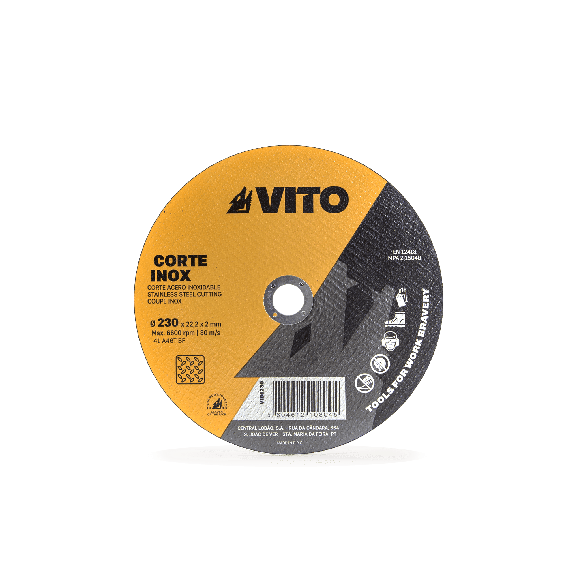 DISCO CORTE INOX 230MM X 2MM - 10UN