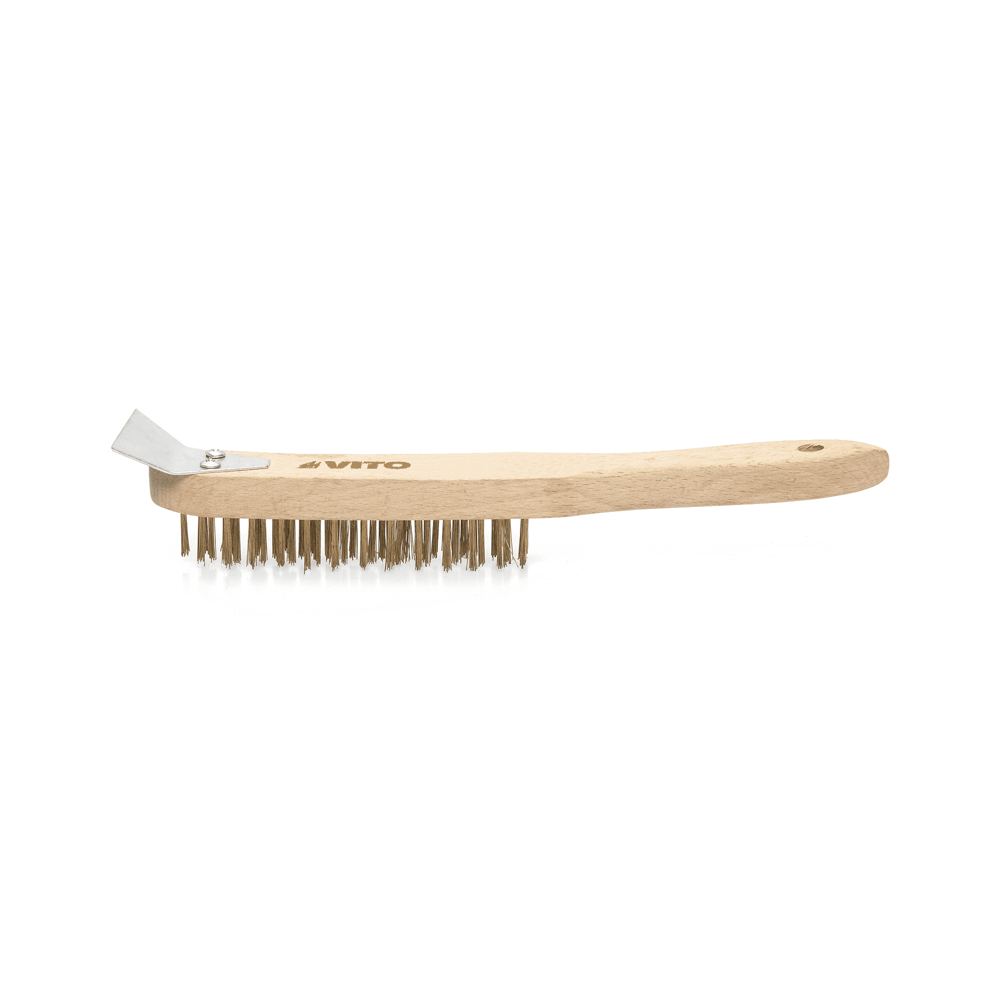 ESCOVA EM AÇO LATONADO COM RASPADOR