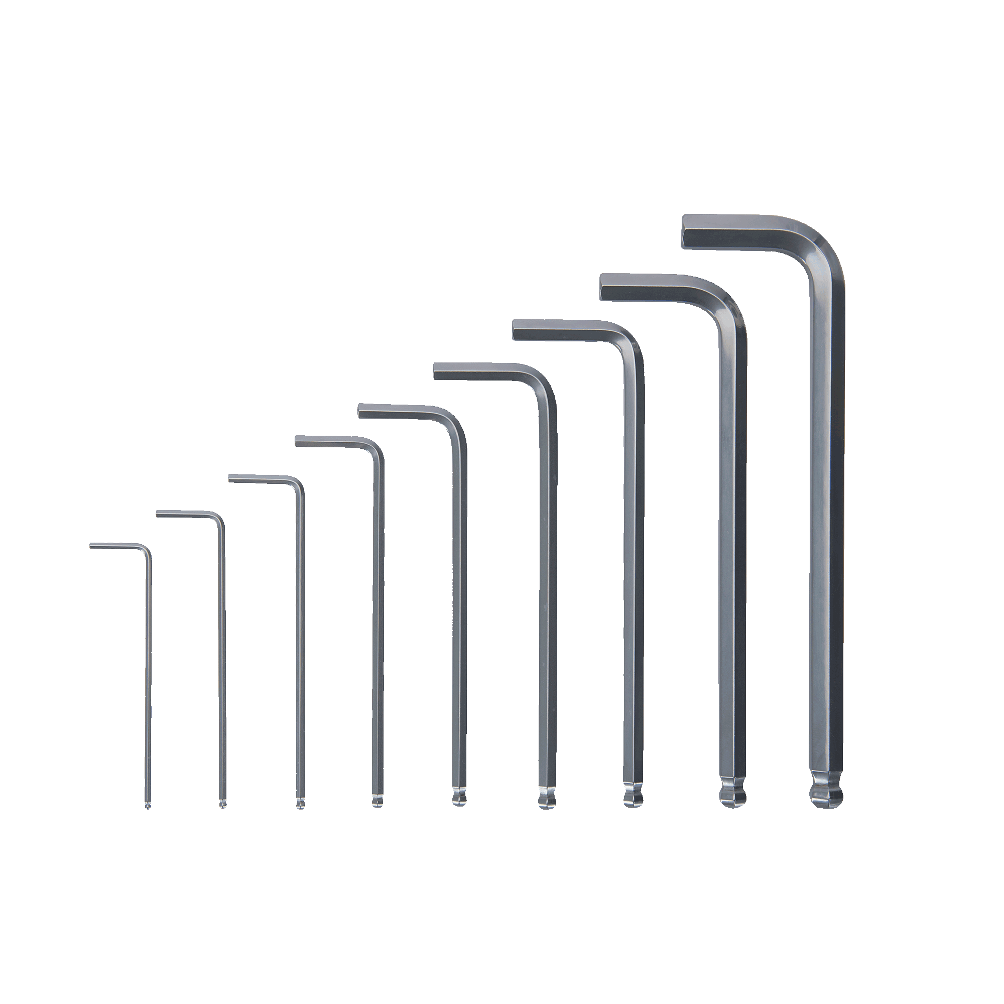 JOGO DE CHAVE HEXAGONAL LONGA TIPO BOLA 1.5-10MM - 9 PEÇAS