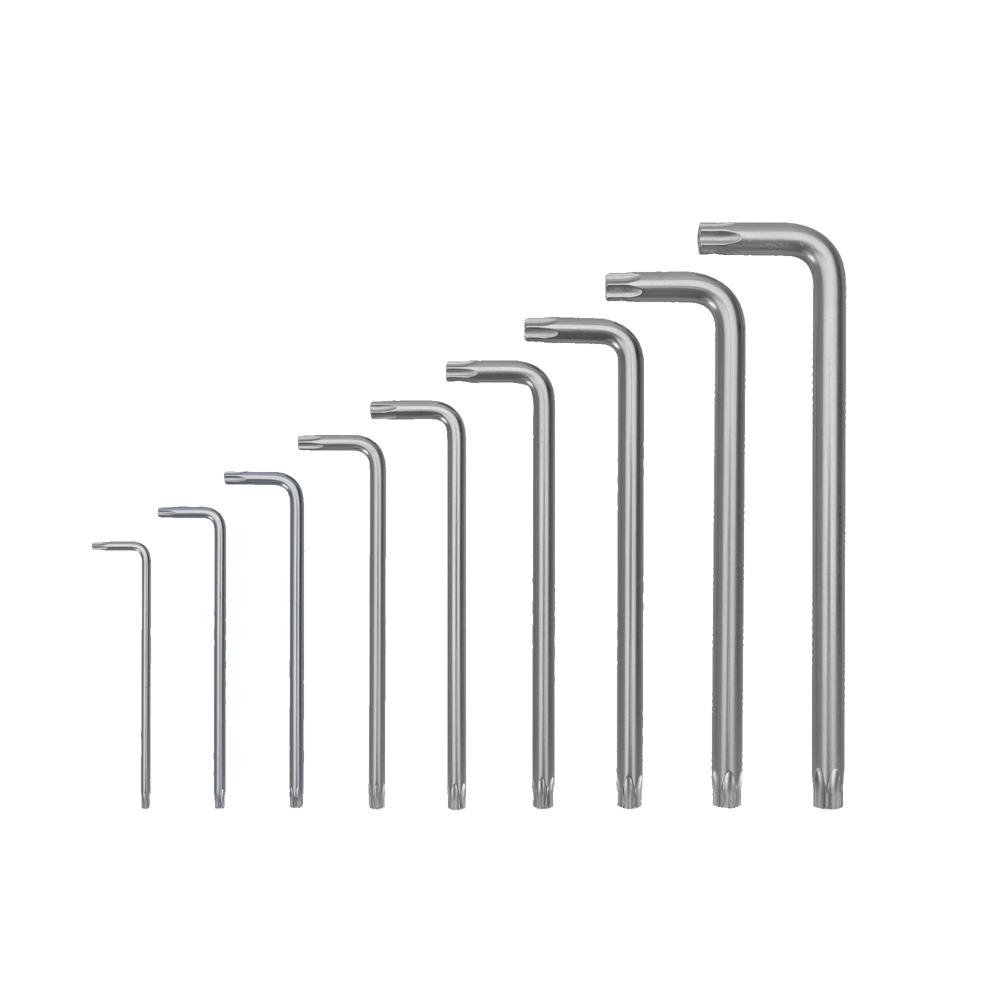 JOGO DE CHAVE TORX LONGA COM FURO T10-T50 - 9 PEÇAS