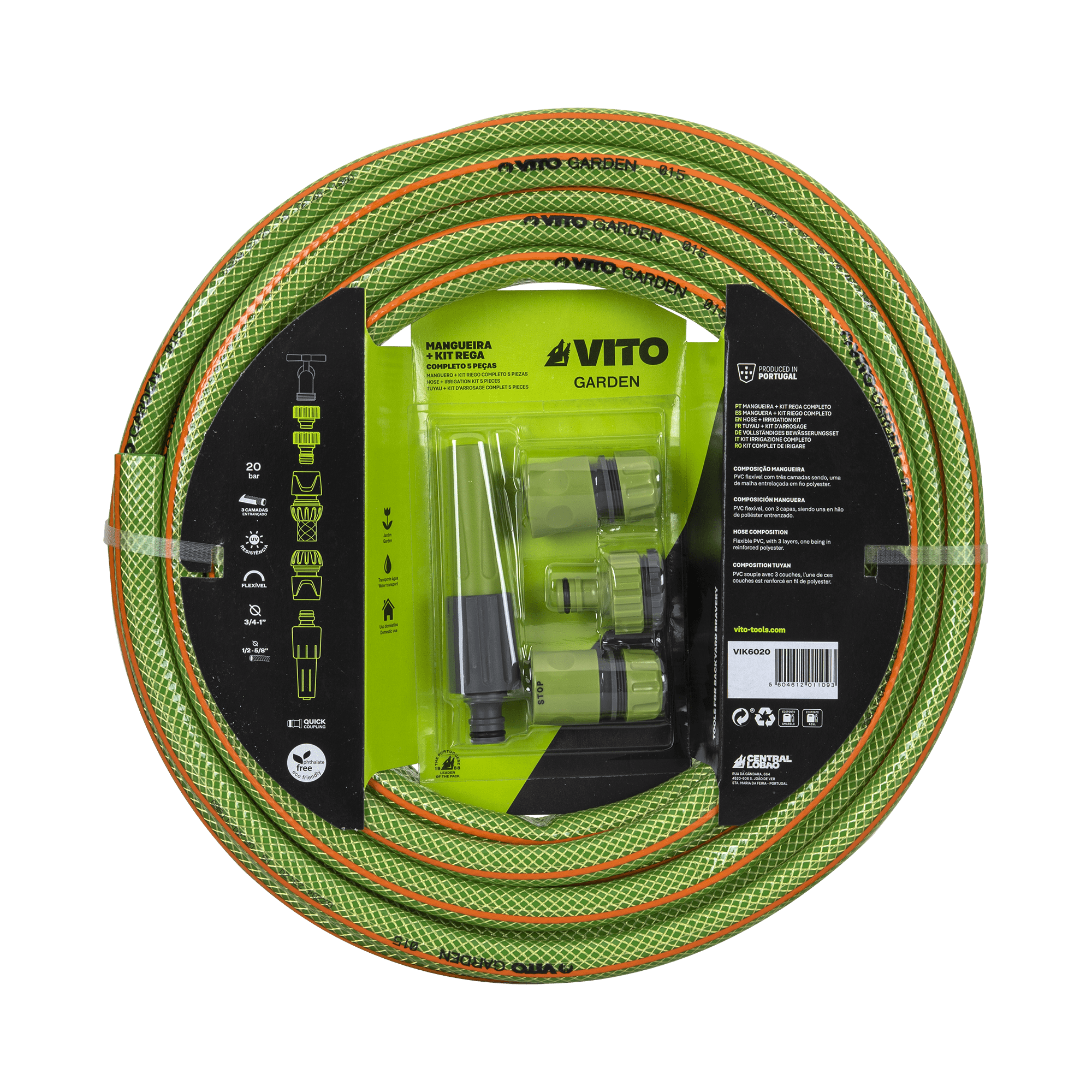 KIT REGA COMPLETO COM MANGUEIRA 12MM - 1/2"