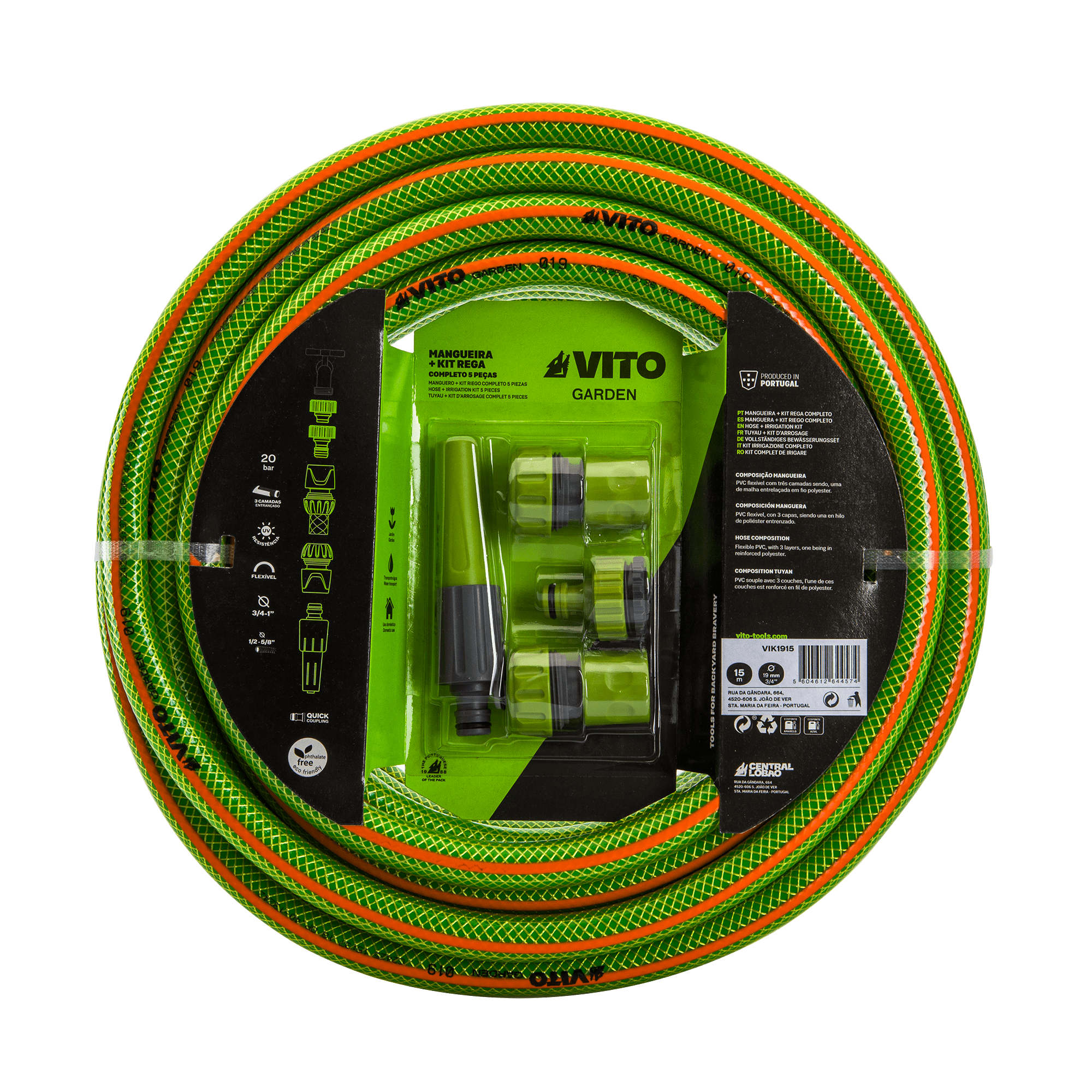 KIT REGA COMPLETO COM MANGUEIRA 19MM - 3/4"