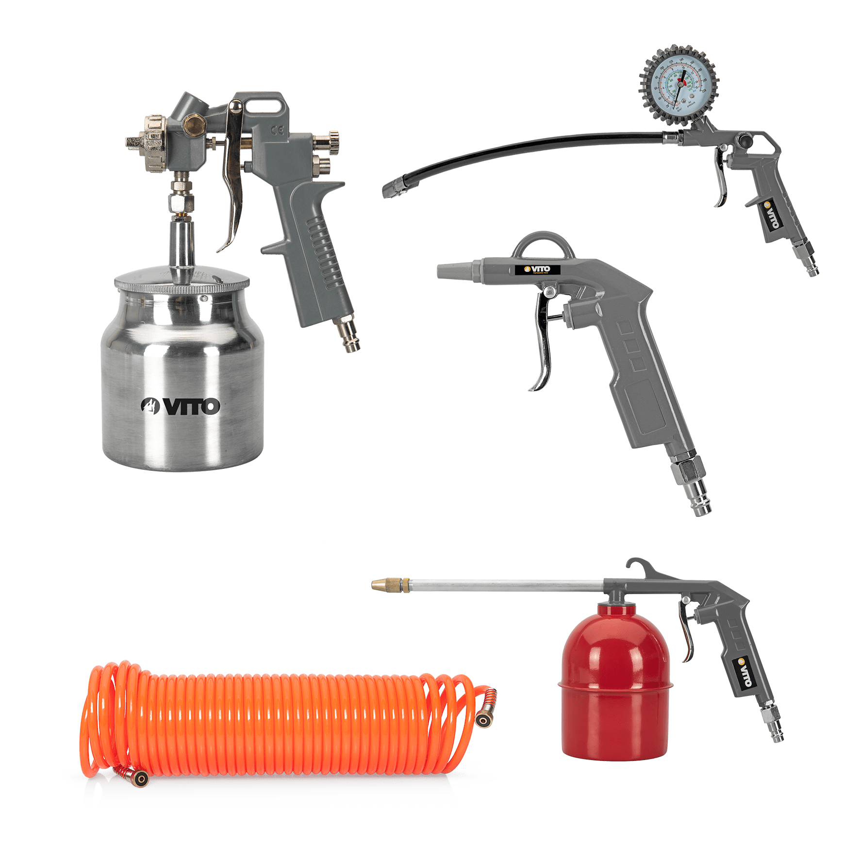 KIT PROFISSIONAL 5 PEÇAS PARA AR COMPRIMIDO