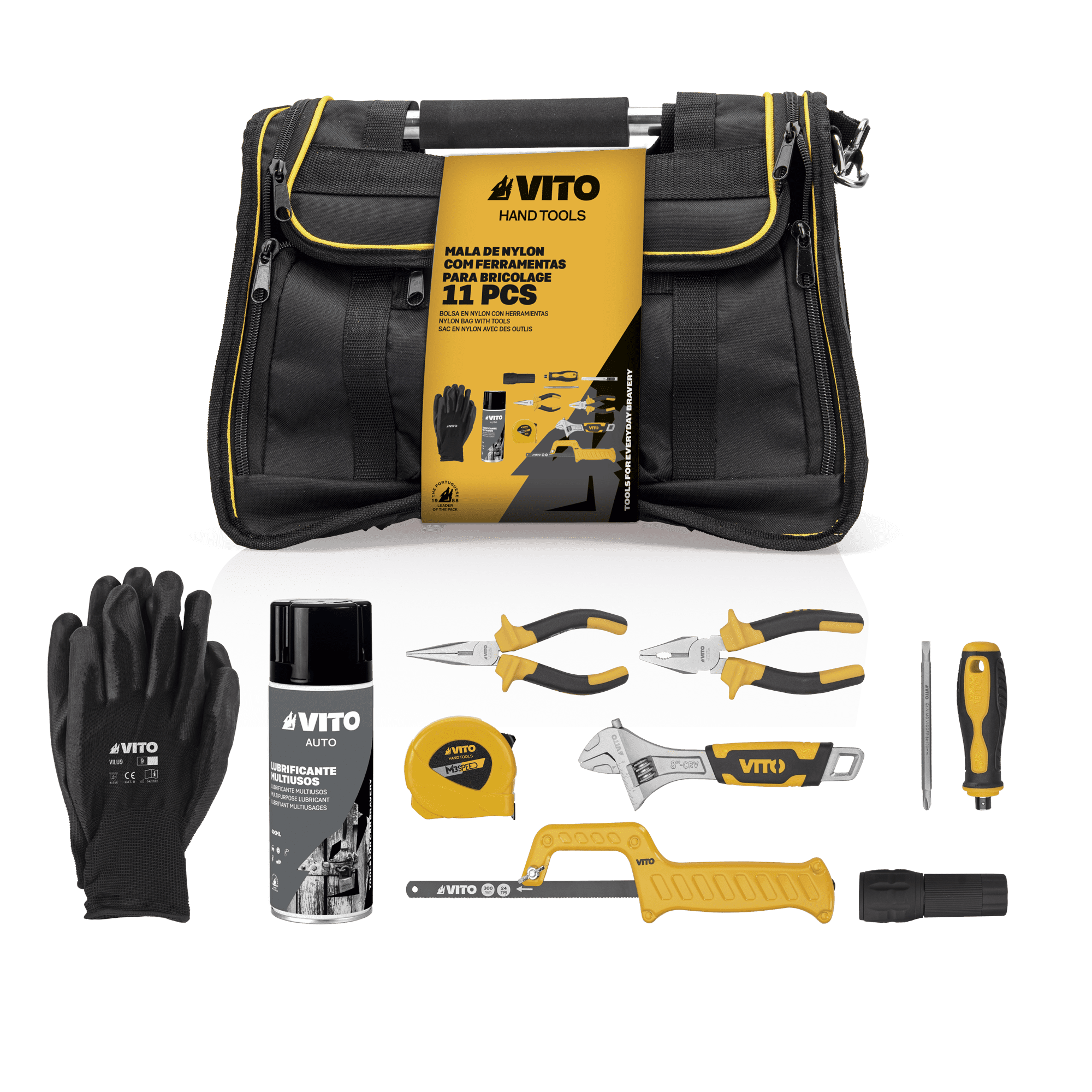 MALA EM NYLON COM FERRAMENTAS PARA BRICOLAGE - 11 PEÇAS