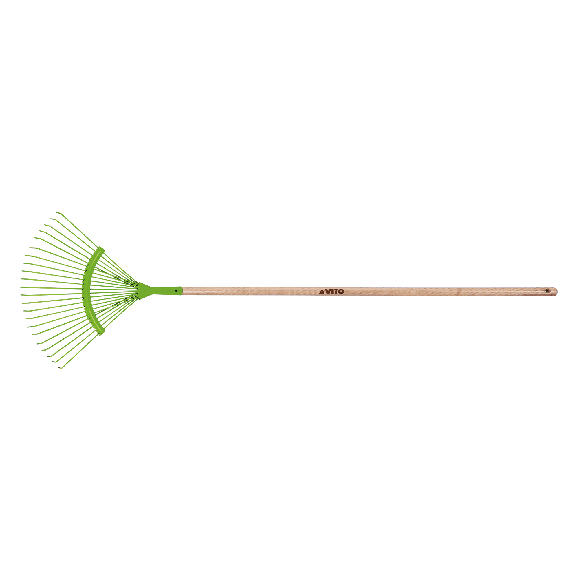 VASSOURA DE RELVA FIXA DENTE REDONDO COM CABO DE MADEIRA