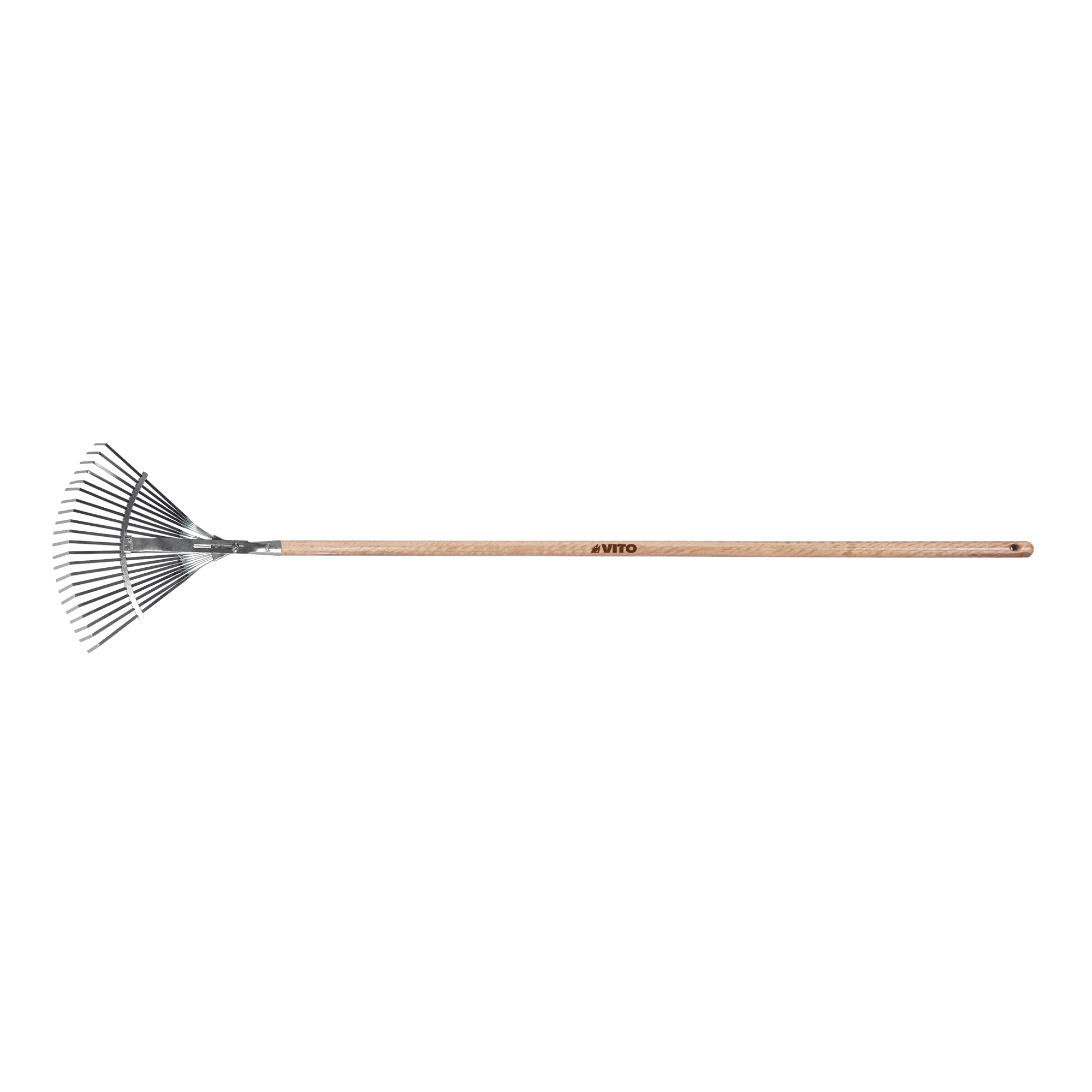 VASSOURA DE RELVA REGULÁVEL ZINCADA COM CABO DE MADEIRA